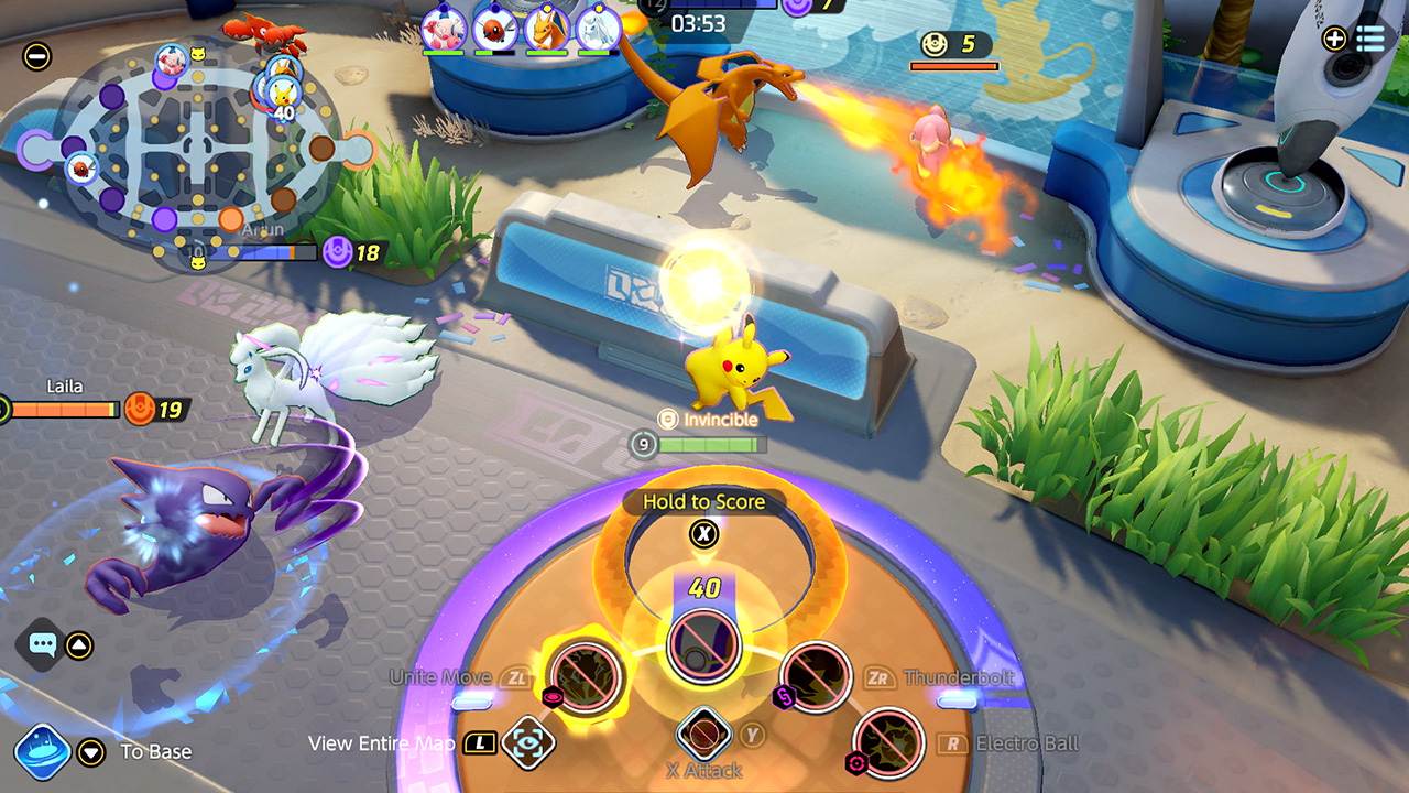 Скриншот геймплея Pokémon UNITE