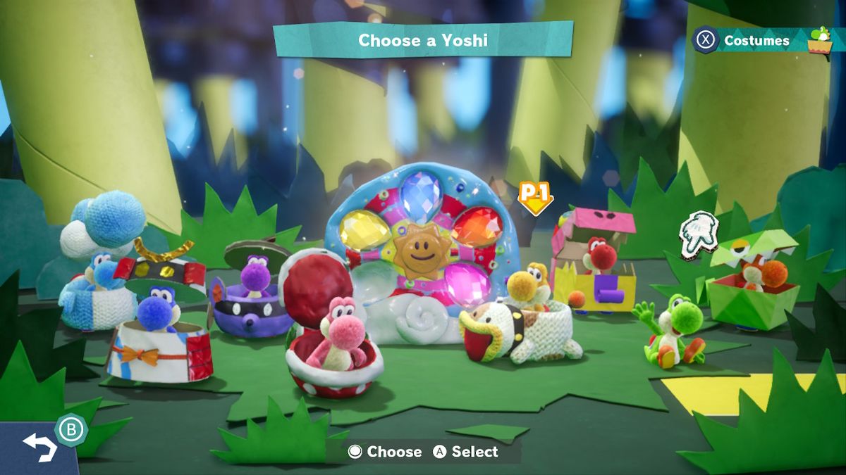Скриншот игрового процесса Yoshi’s Crafted World
