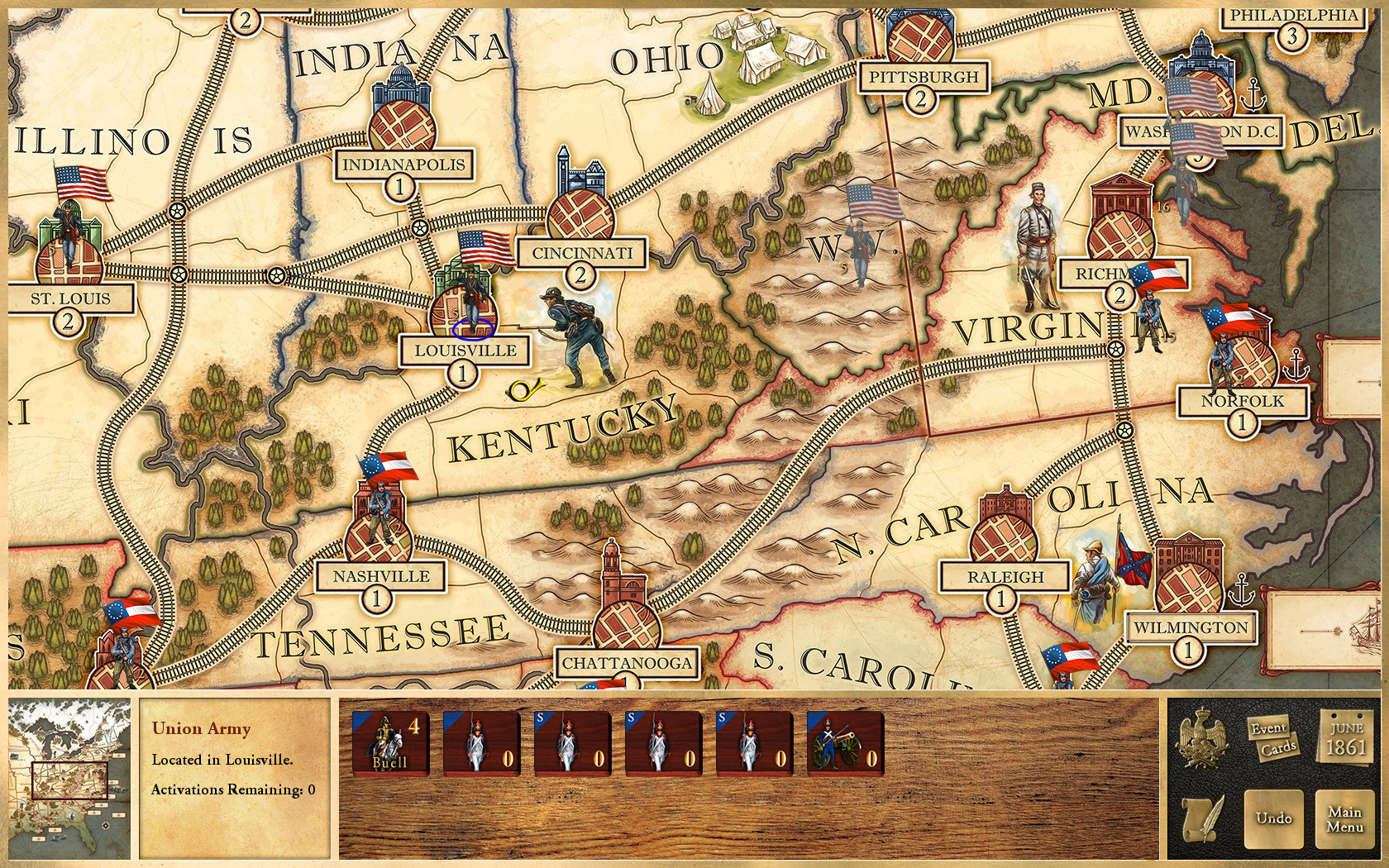 Скриншот игрового процесса Victory and Glory The American Civil War