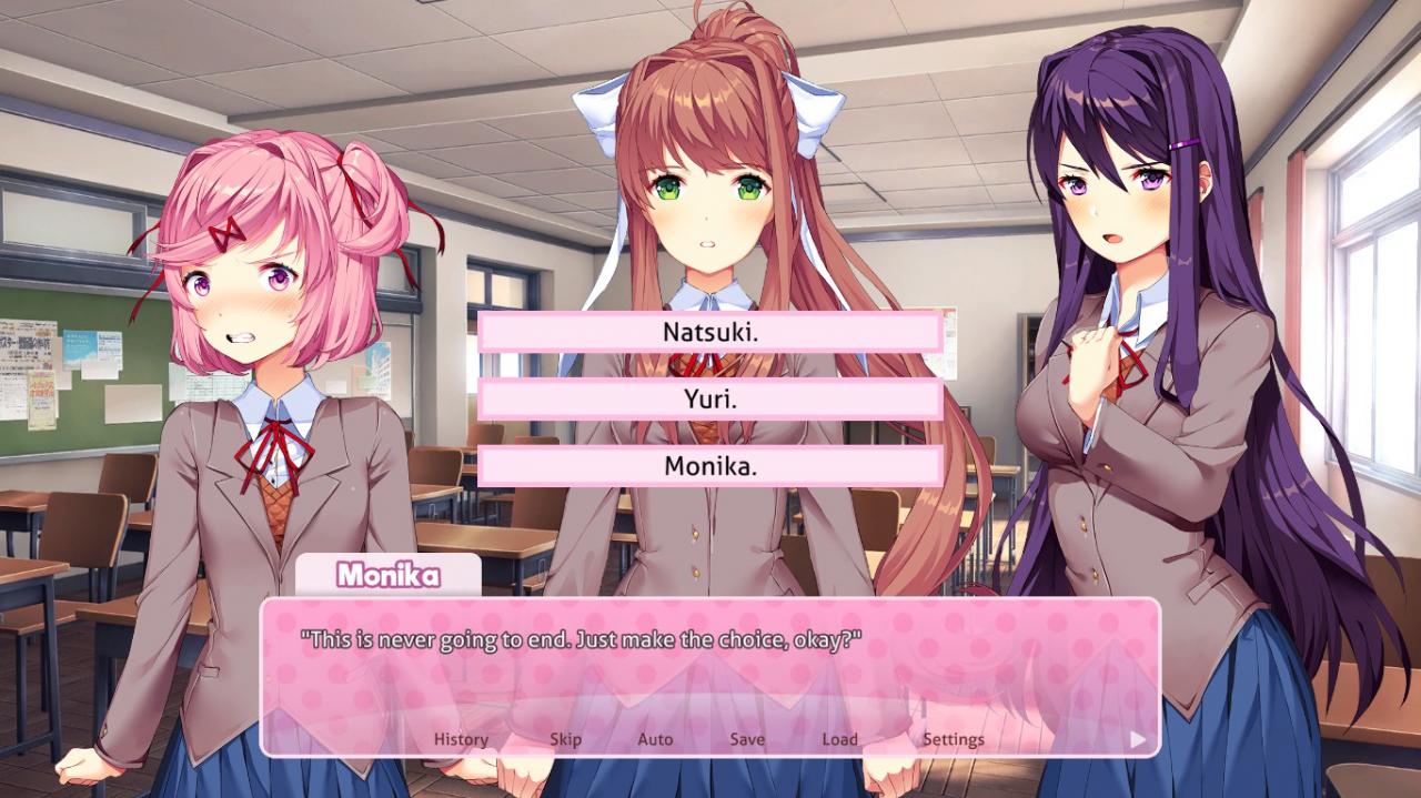Скриншот игрового процесса Doki Doki Literature Club Plus!