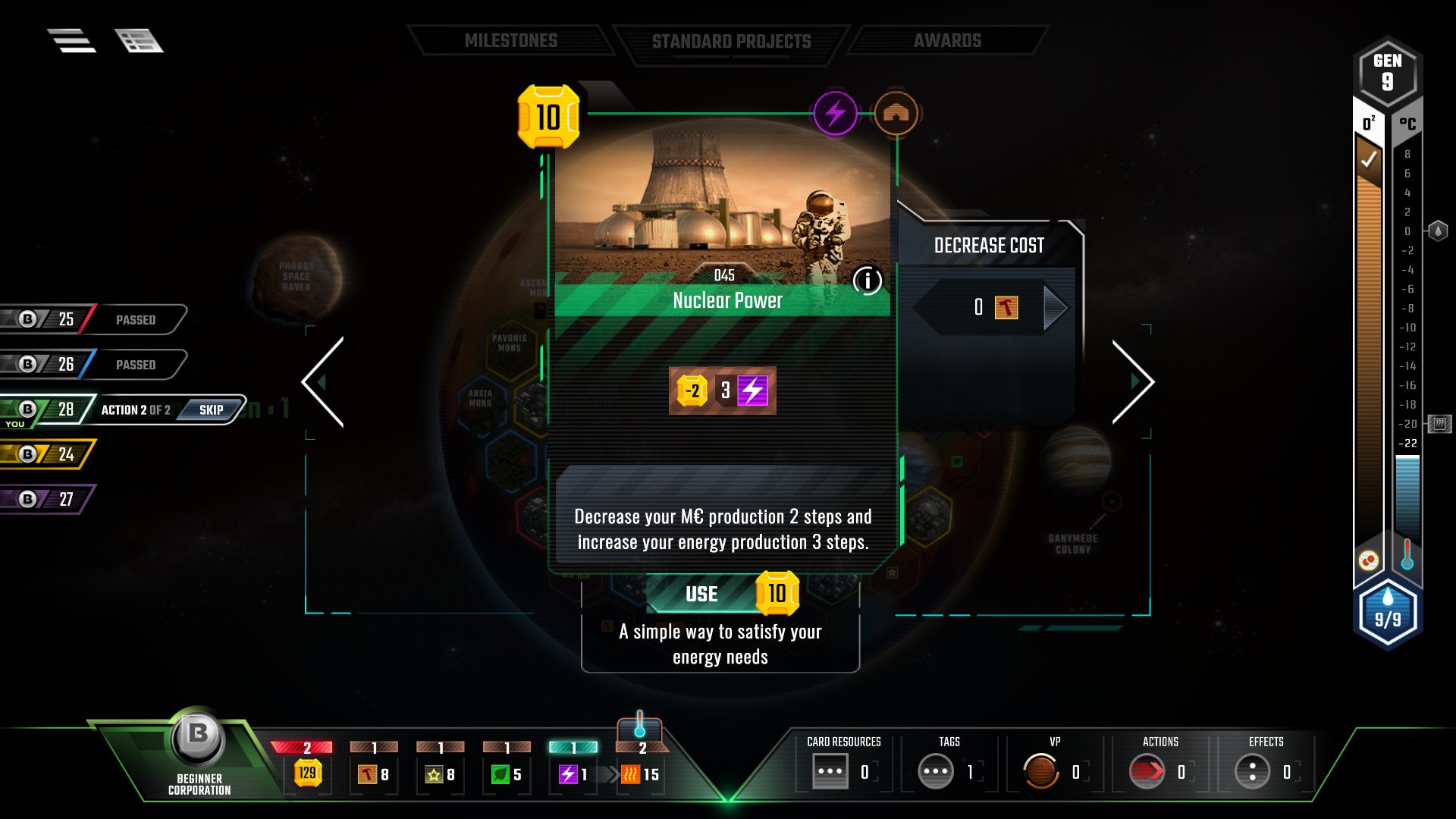 Игровой процесс Terraforming Mars