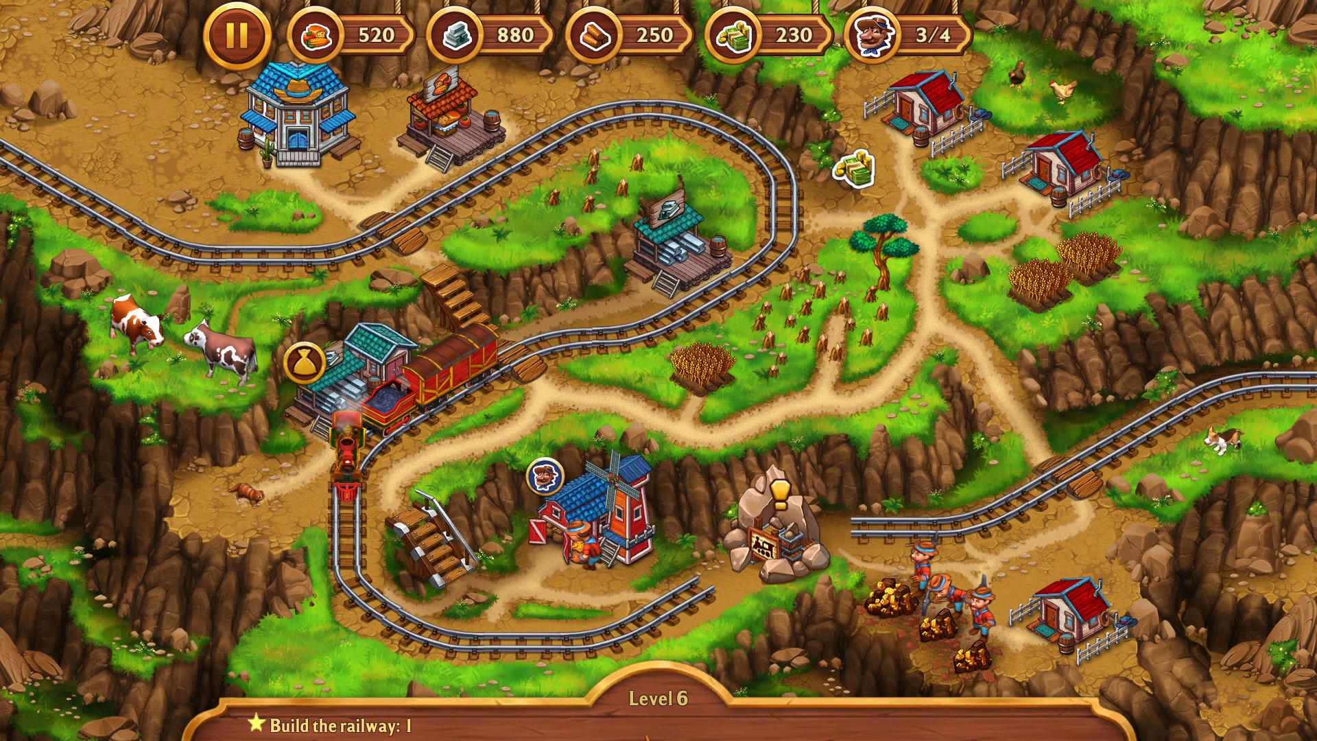 Скриншот игрового процесса Golden Rails: Tales of the Wild West
