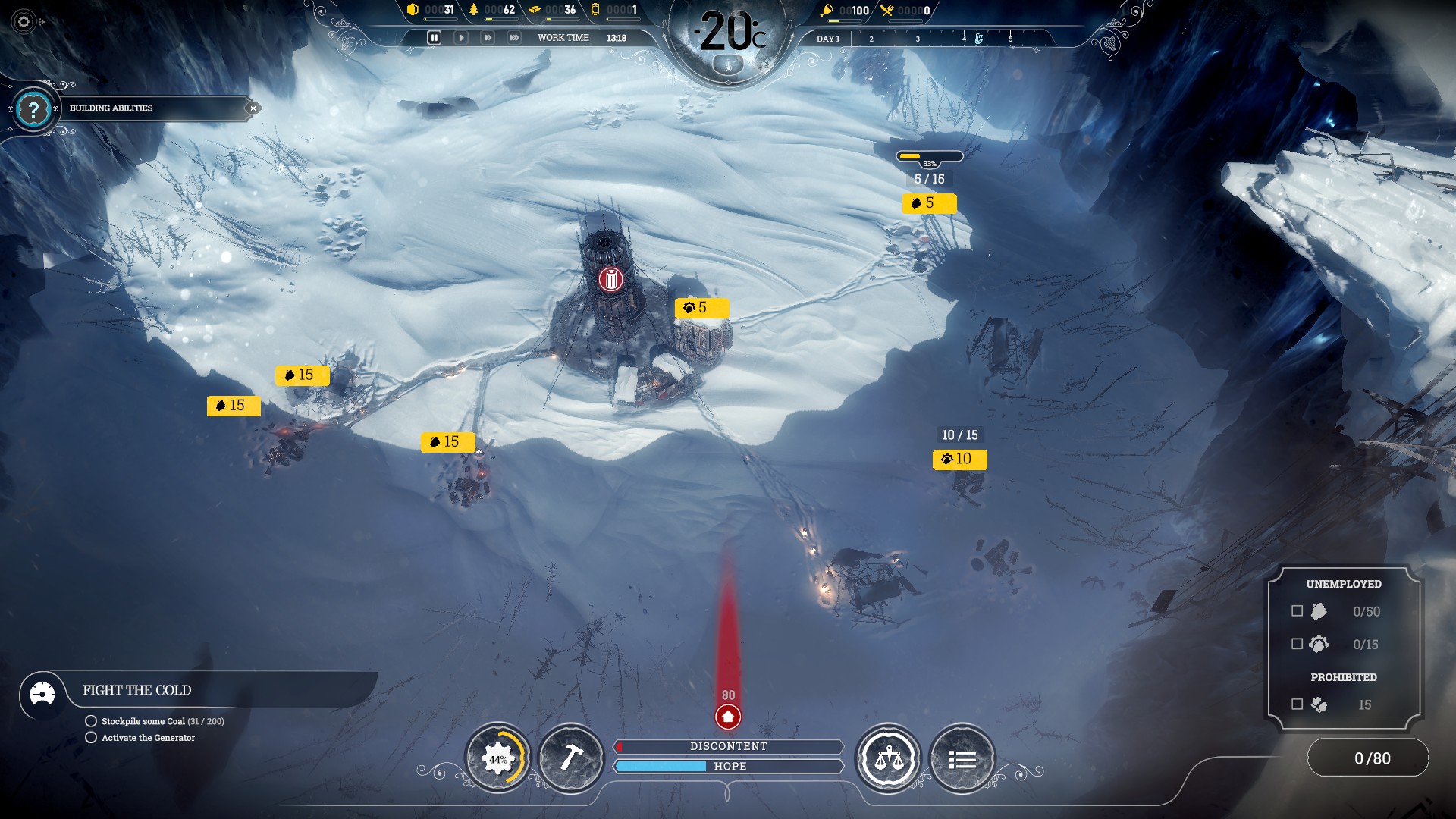 Скриншот игрового процесса Frostpunk