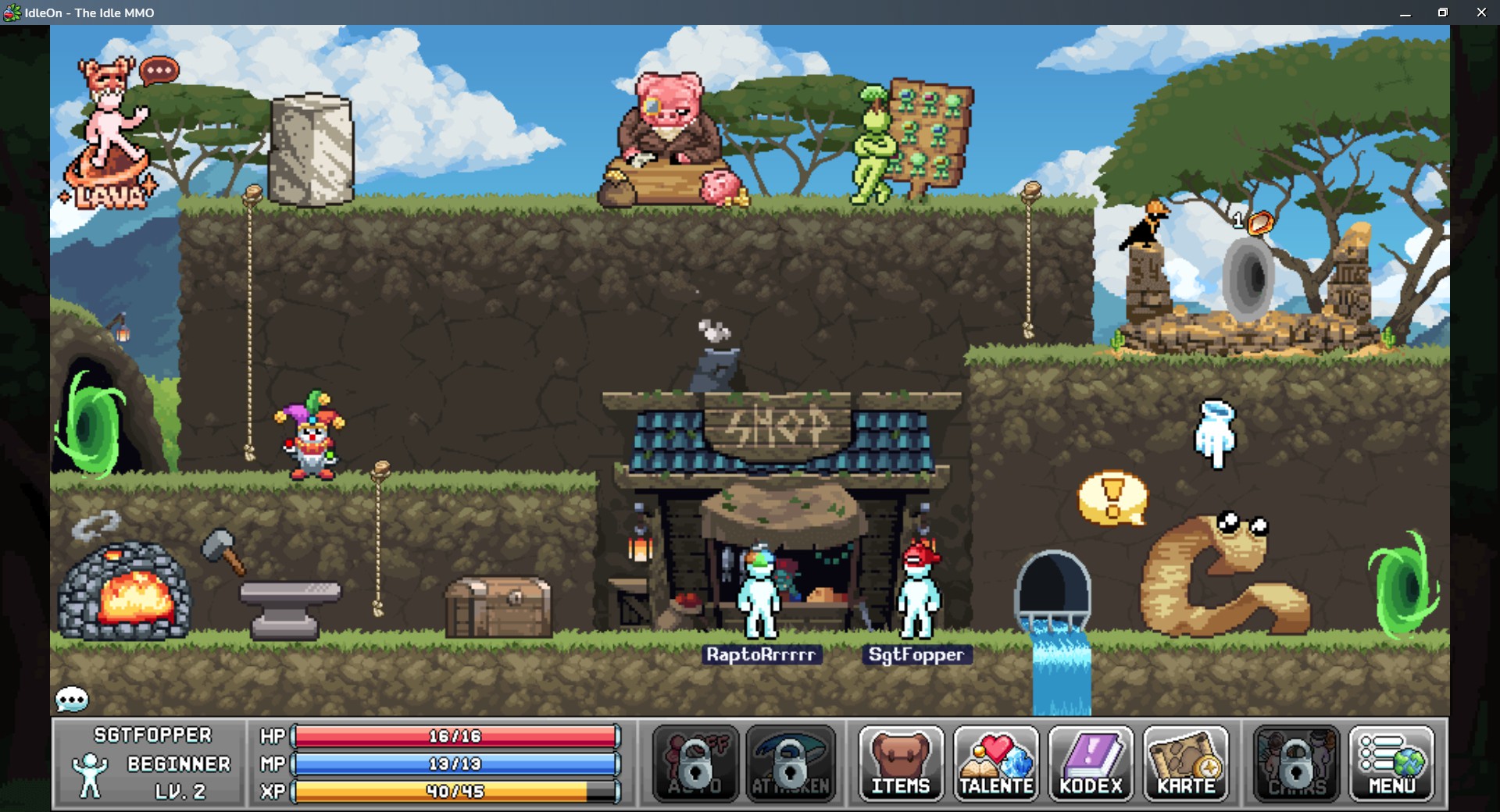 Игровой процесс Legends of Idleon MMO