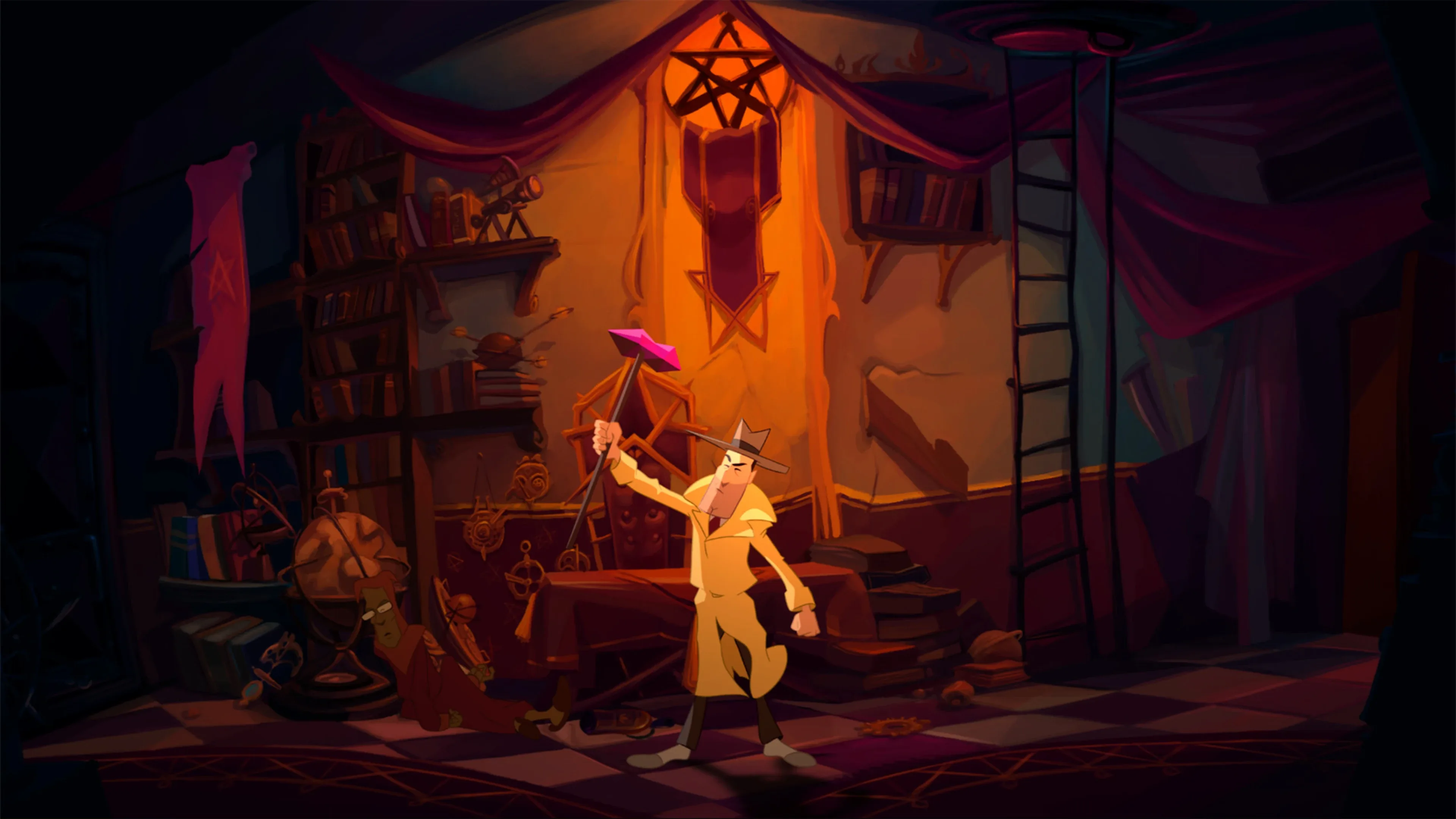Скриншот игрового процесса Gibbous: A Cthulhu Adventure