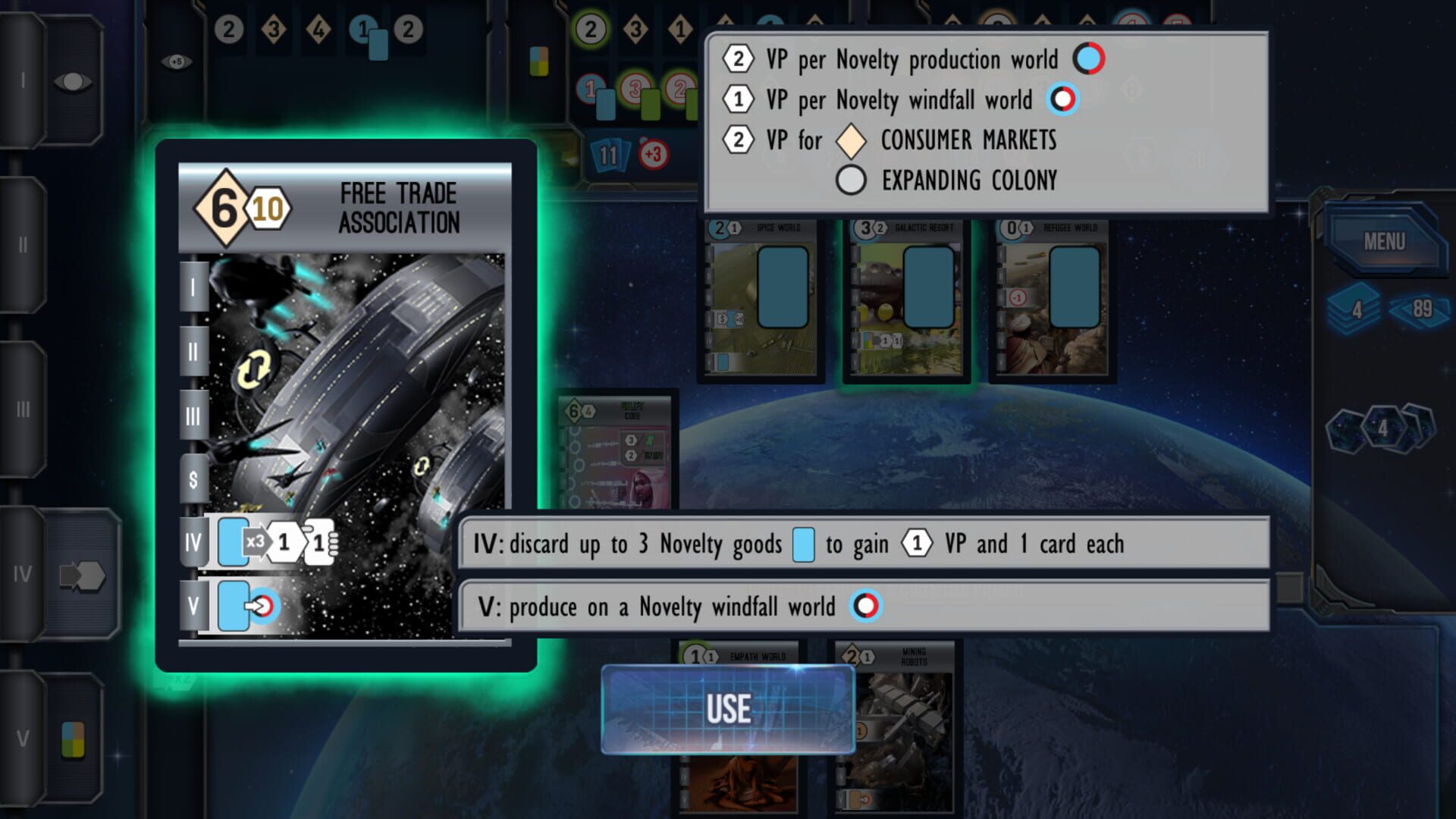 Скриншот игрового процесса Race for the Galaxy