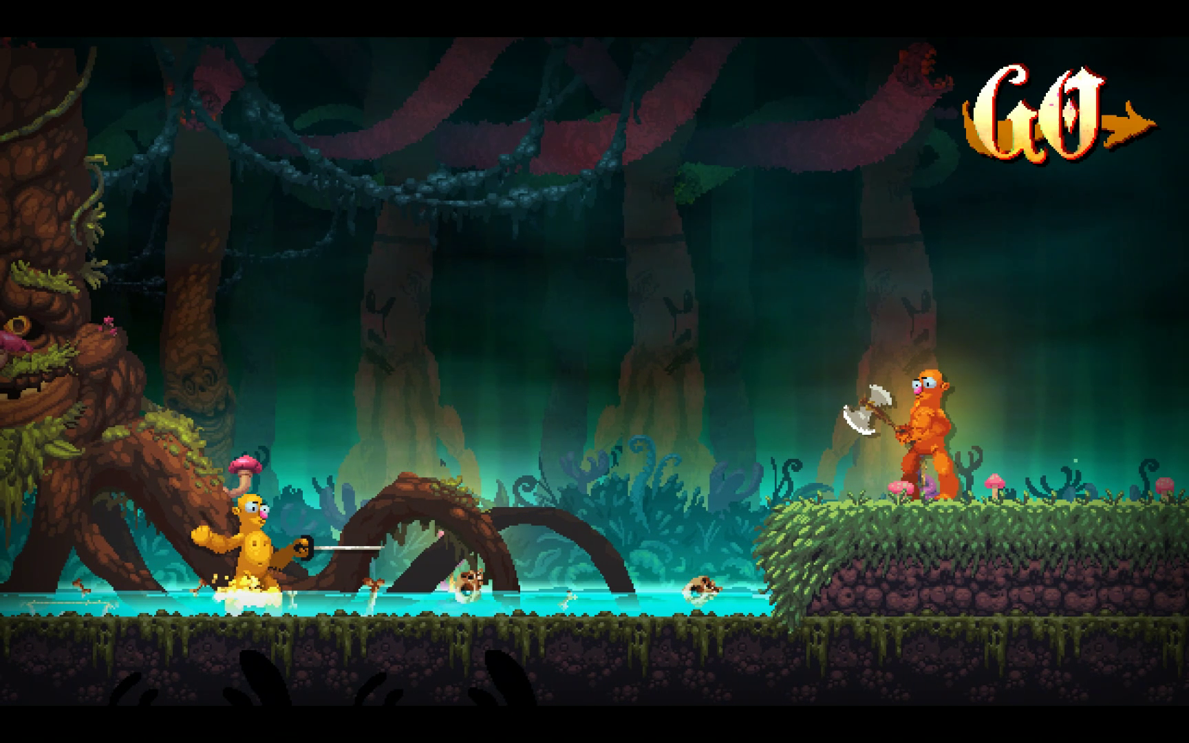 Скриншот игрового процесса Nidhogg 2