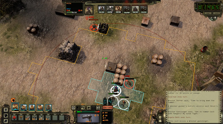Отряд рейнджеров сражается с мутантами в Wasteland 2