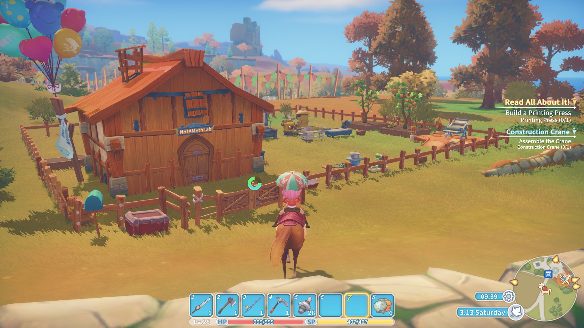 Персонаж My Time at Portia работает на ферме