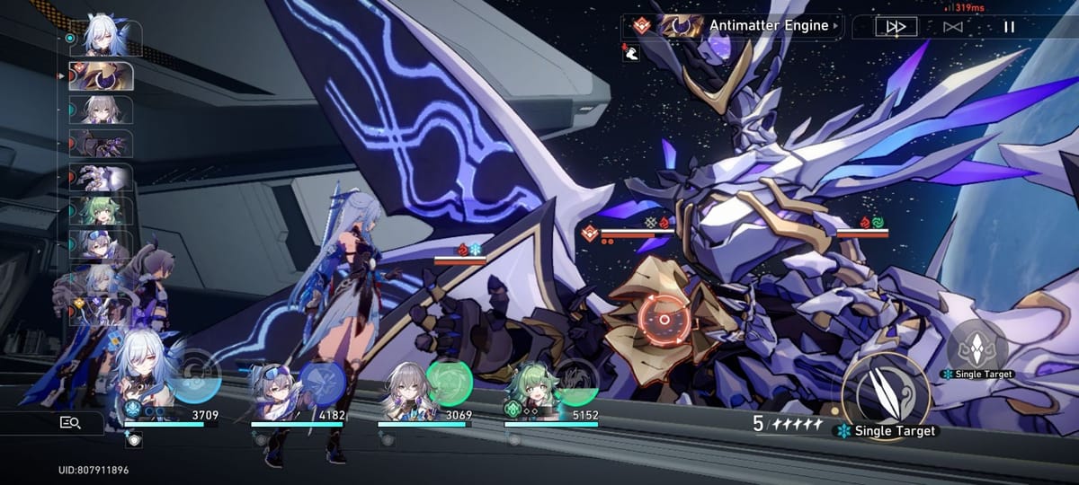 Игровой процесс Honkai: Star Rail: сражение с боссом