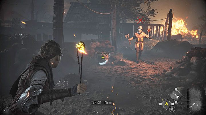 Амиция крадётся мимо врагов в A Plague Tale: Requiem