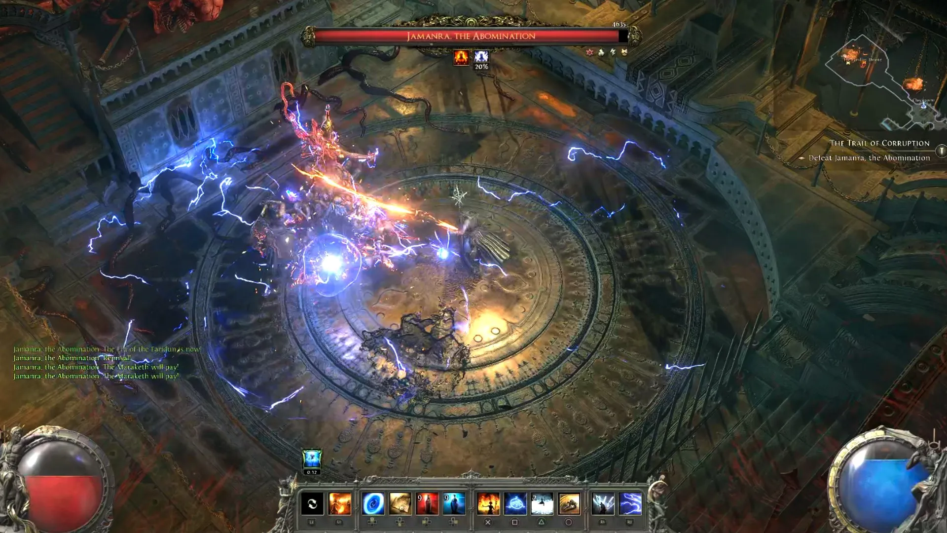 Игровой процесс Path of Exile 2: сражение с боссом на арене