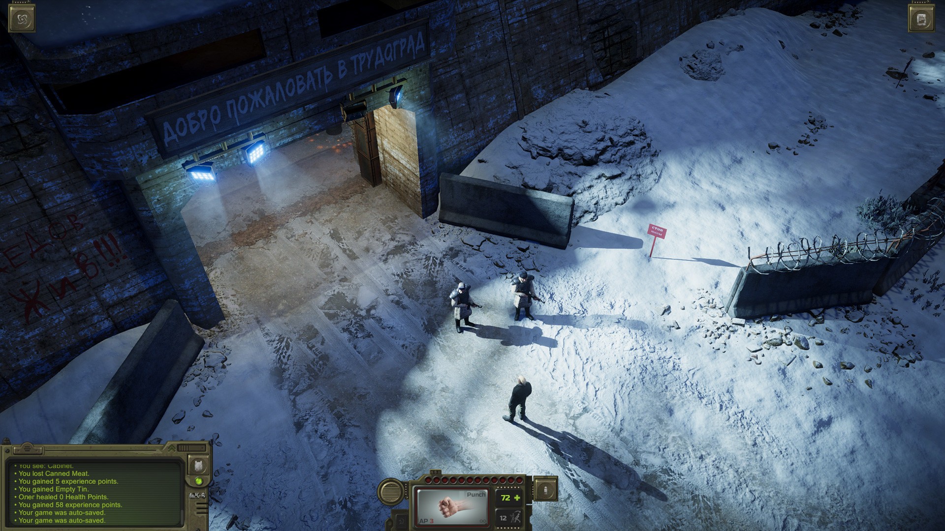 Заснеженный блокпост в ATOM RPG: Trudograd