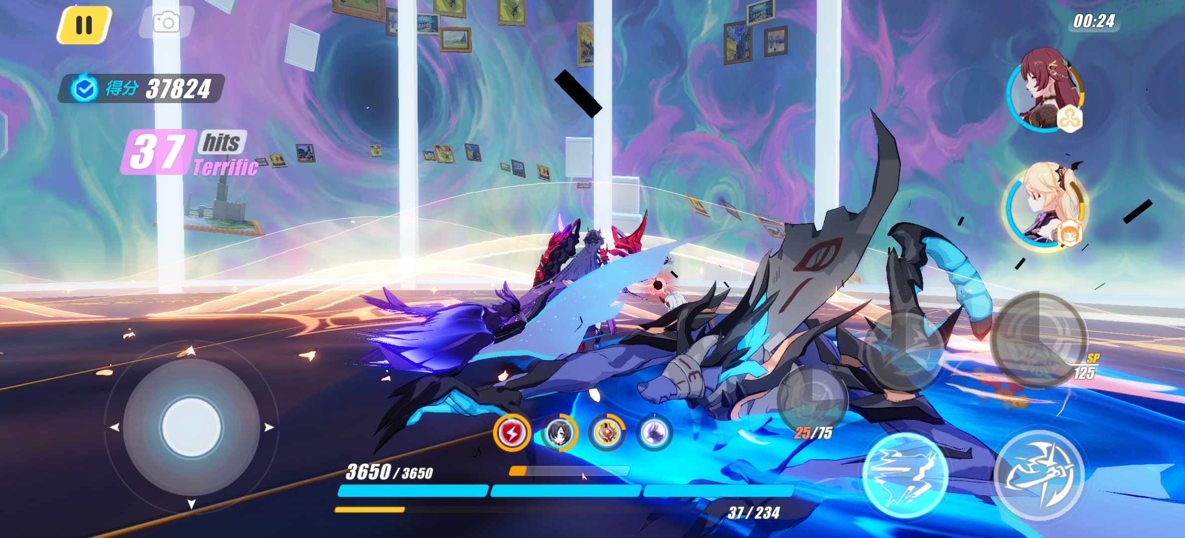 Игровой процесс Honkai Impact 3rd: комбо в бою