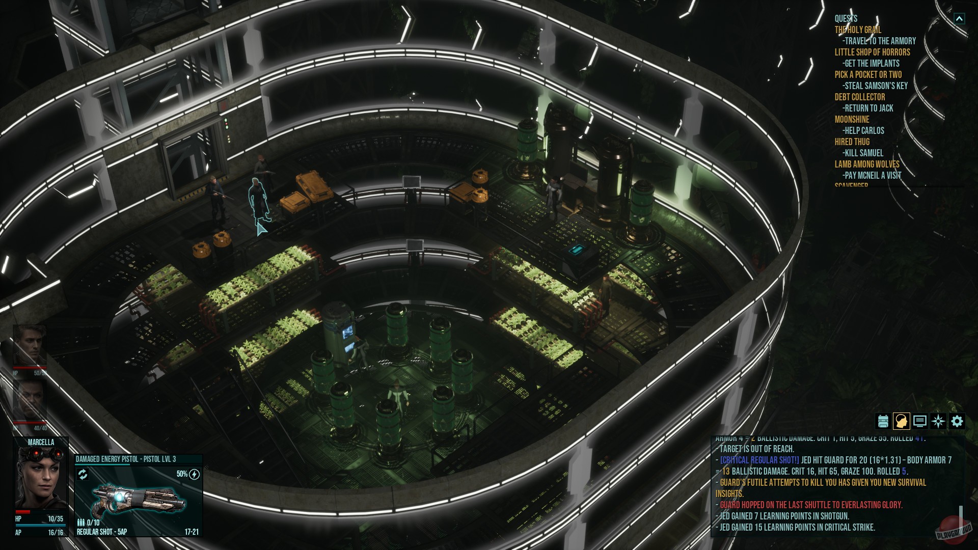Бой с охранником в гидропонике Colony Ship