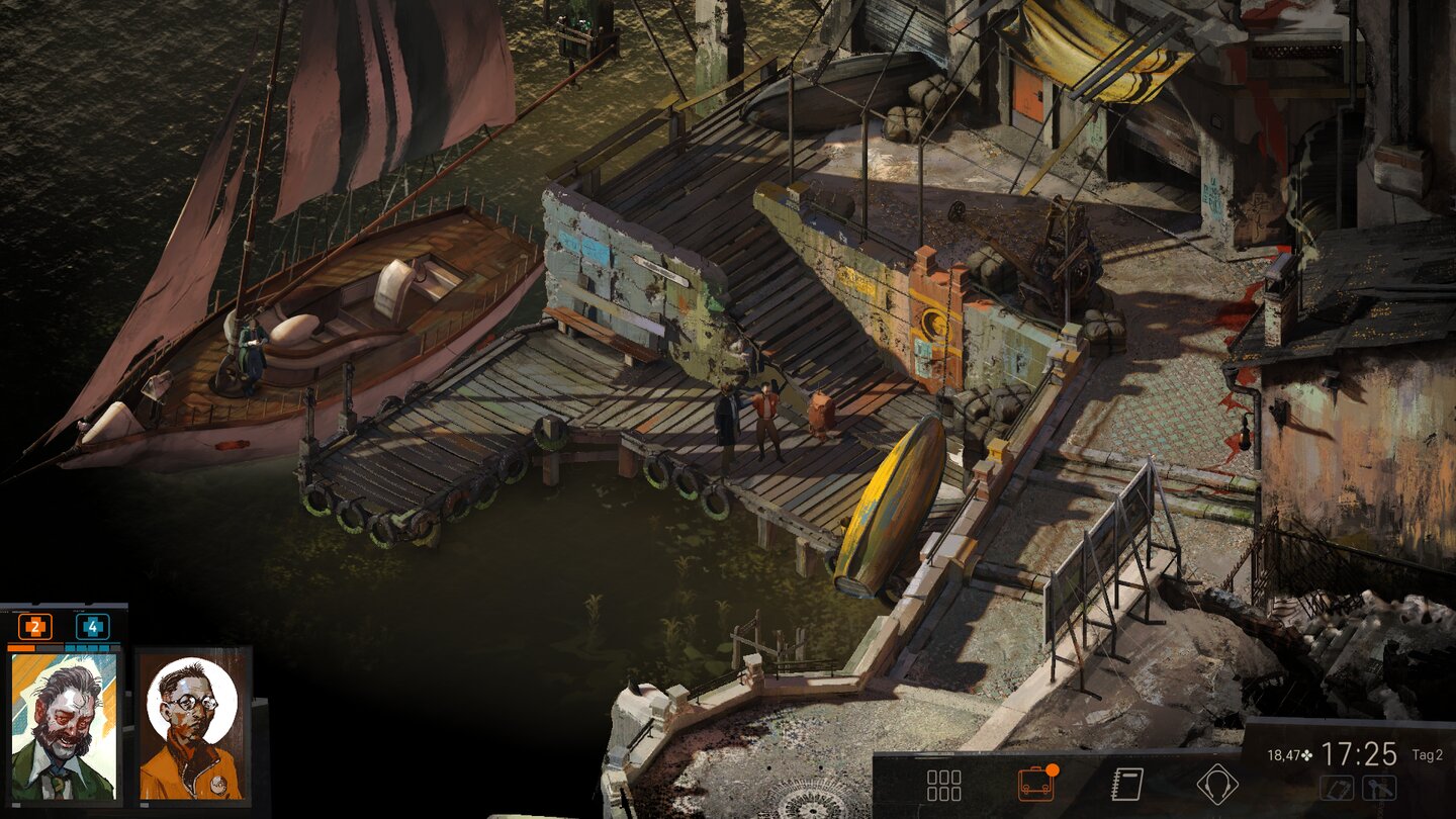 Расследование на причале в Disco Elysium