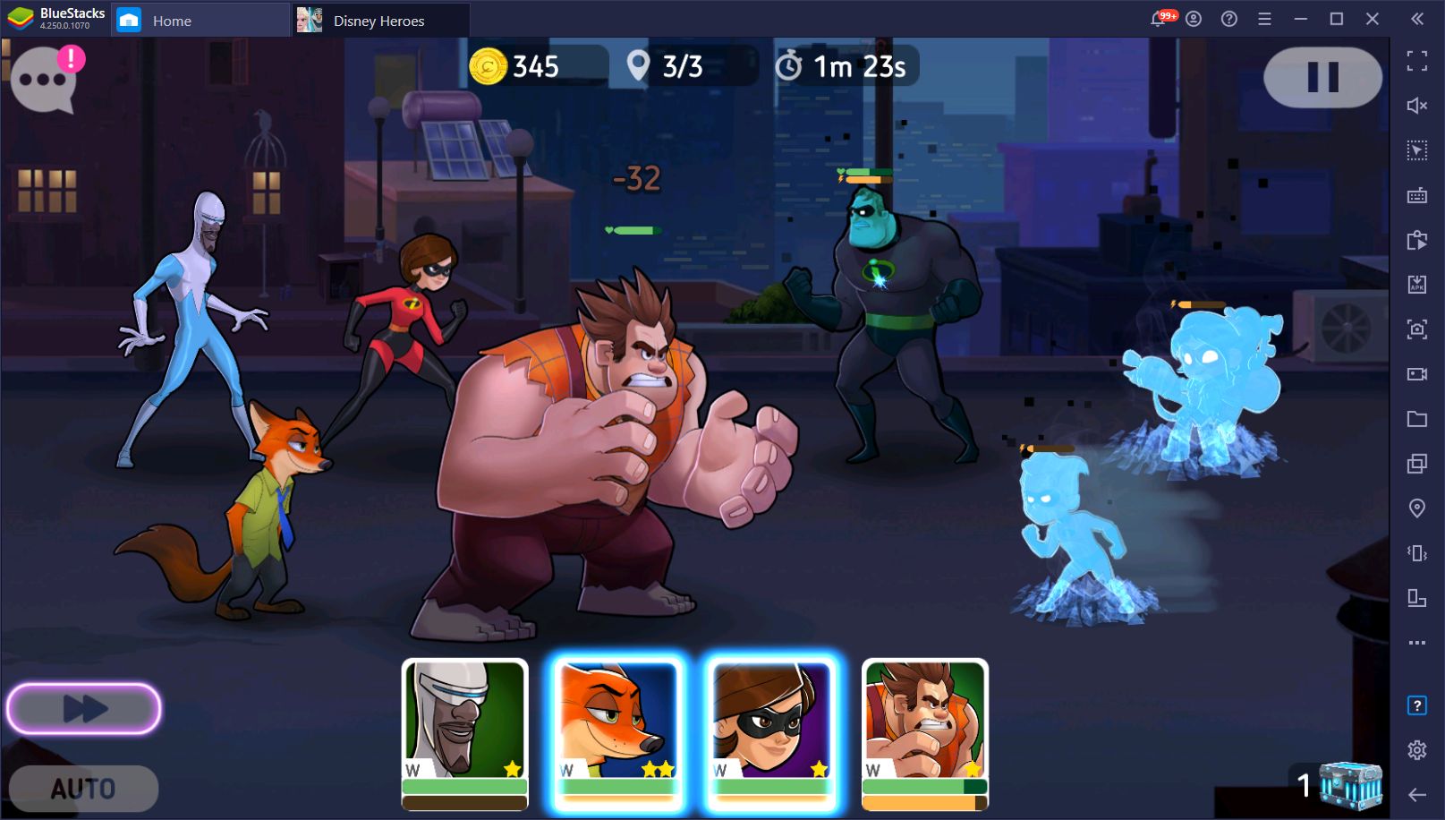 Геймплей Disney Heroes: Battle Mode