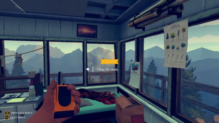 Вид из лесной сторожки в Firewatch