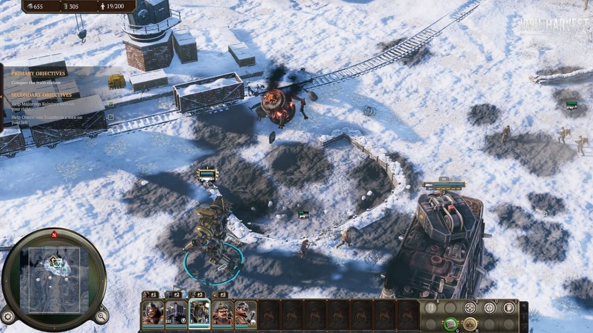 Бой мехов и пехоты в Iron Harvest
