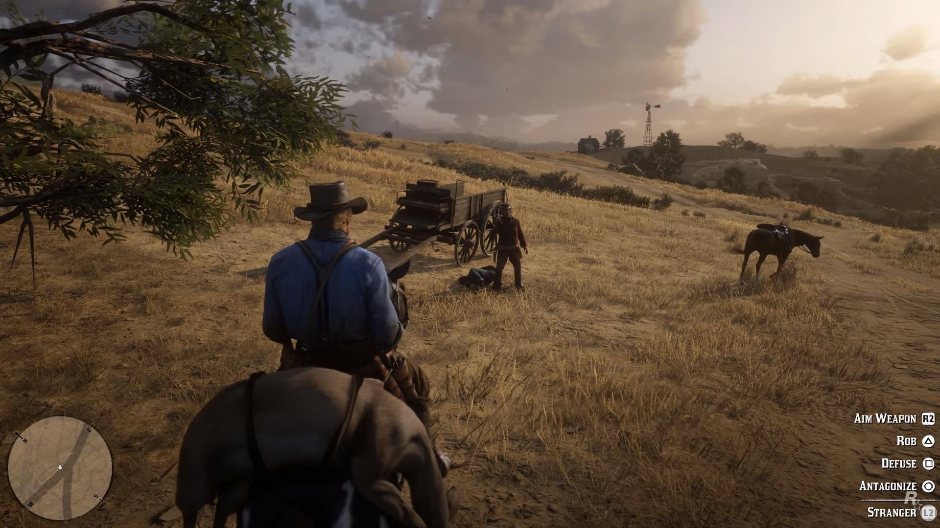 Артур Морган верхом на лошади в Red Dead Redemption 2