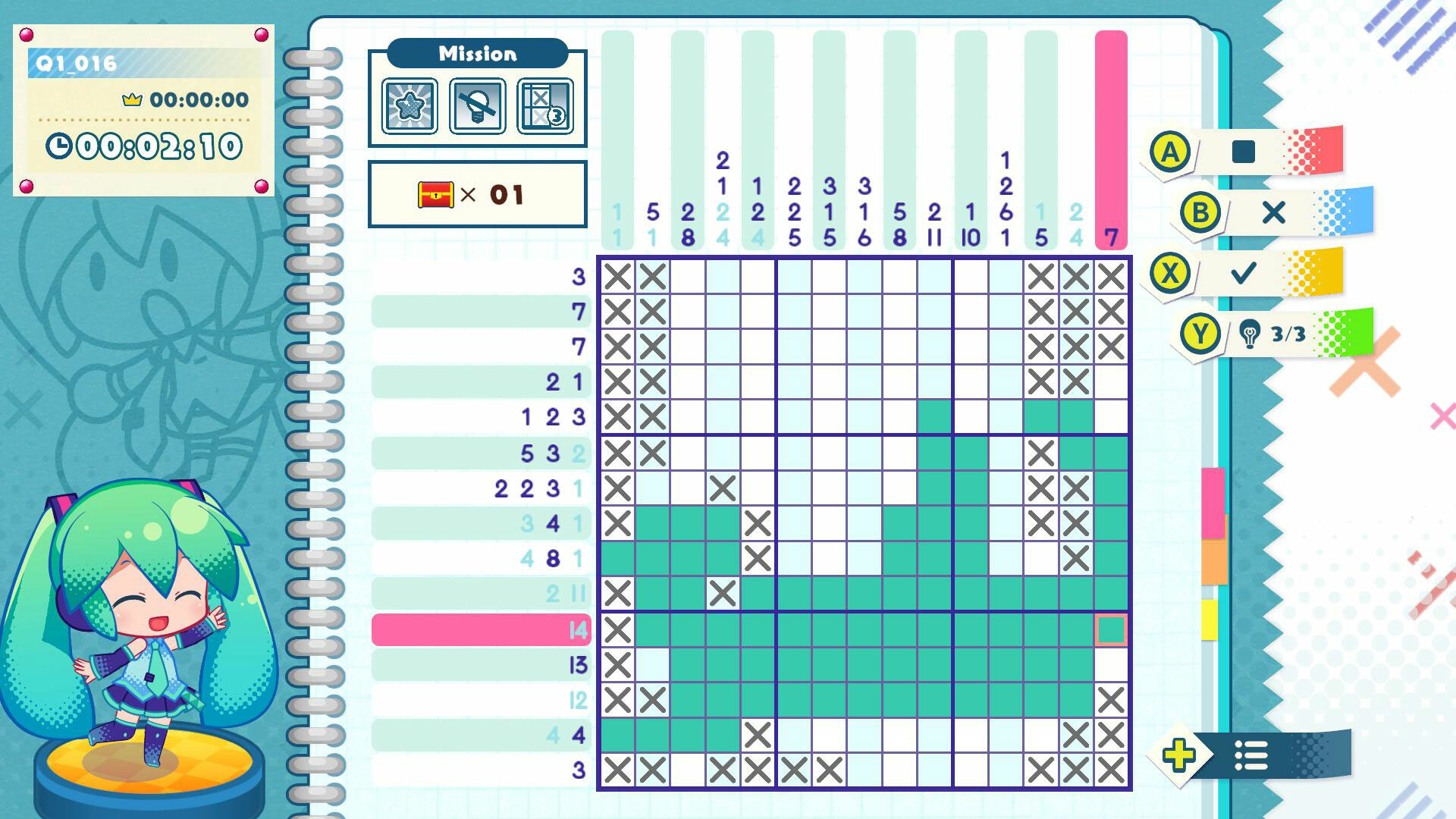 Геймплей Hatsune Miku Logic Paint S+