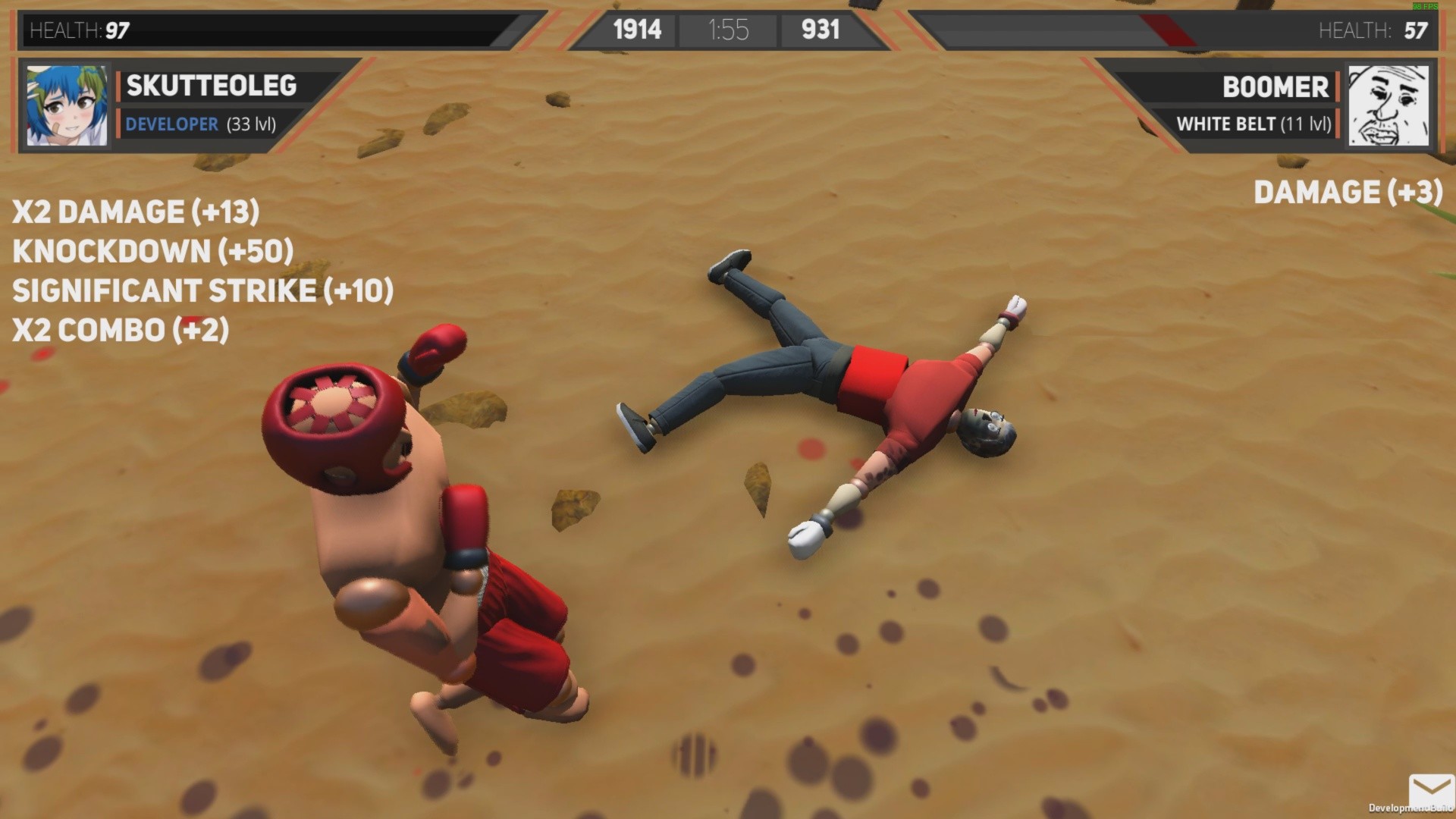Игровой процесс Drunken Wrestlers 2