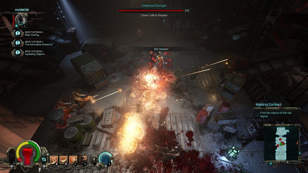 Игровой процесс Warhammer 40,000: Inquisitor – Martyr: инквизитор сражается с культистами