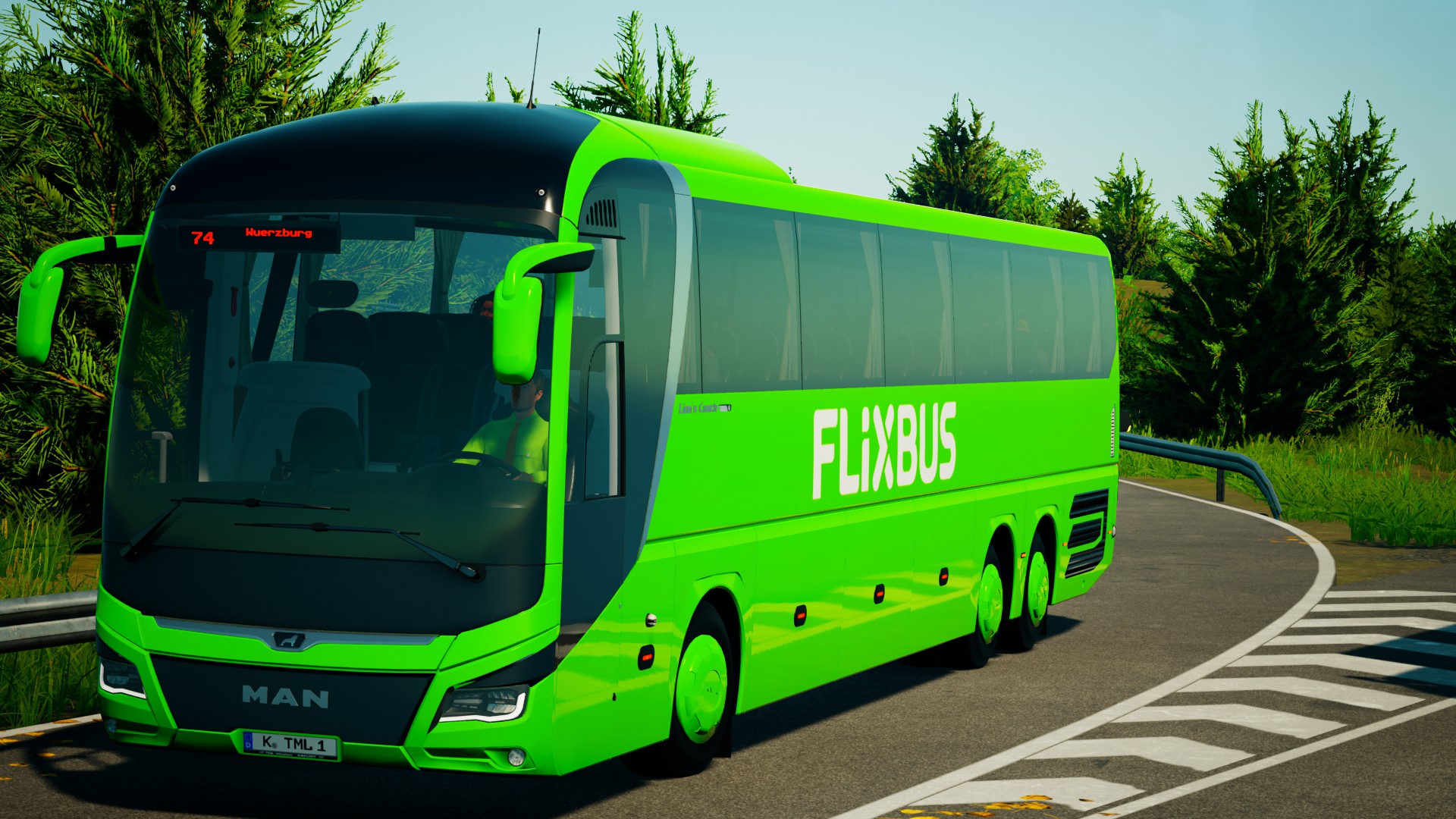 Fernbus Simulator — междугородний автобус на загородной дороге