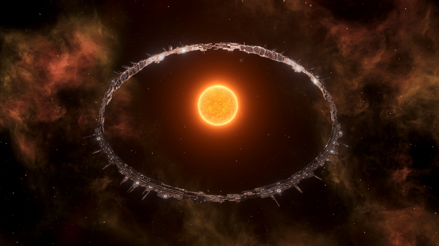 Игровой процесс Stellaris — кольцевой мир вокруг звезды