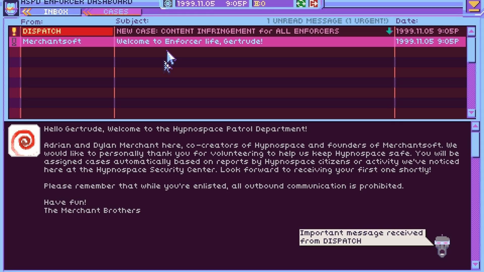 Hypnospace Outlaw: изучение страницы пользователя в вымышленной сети