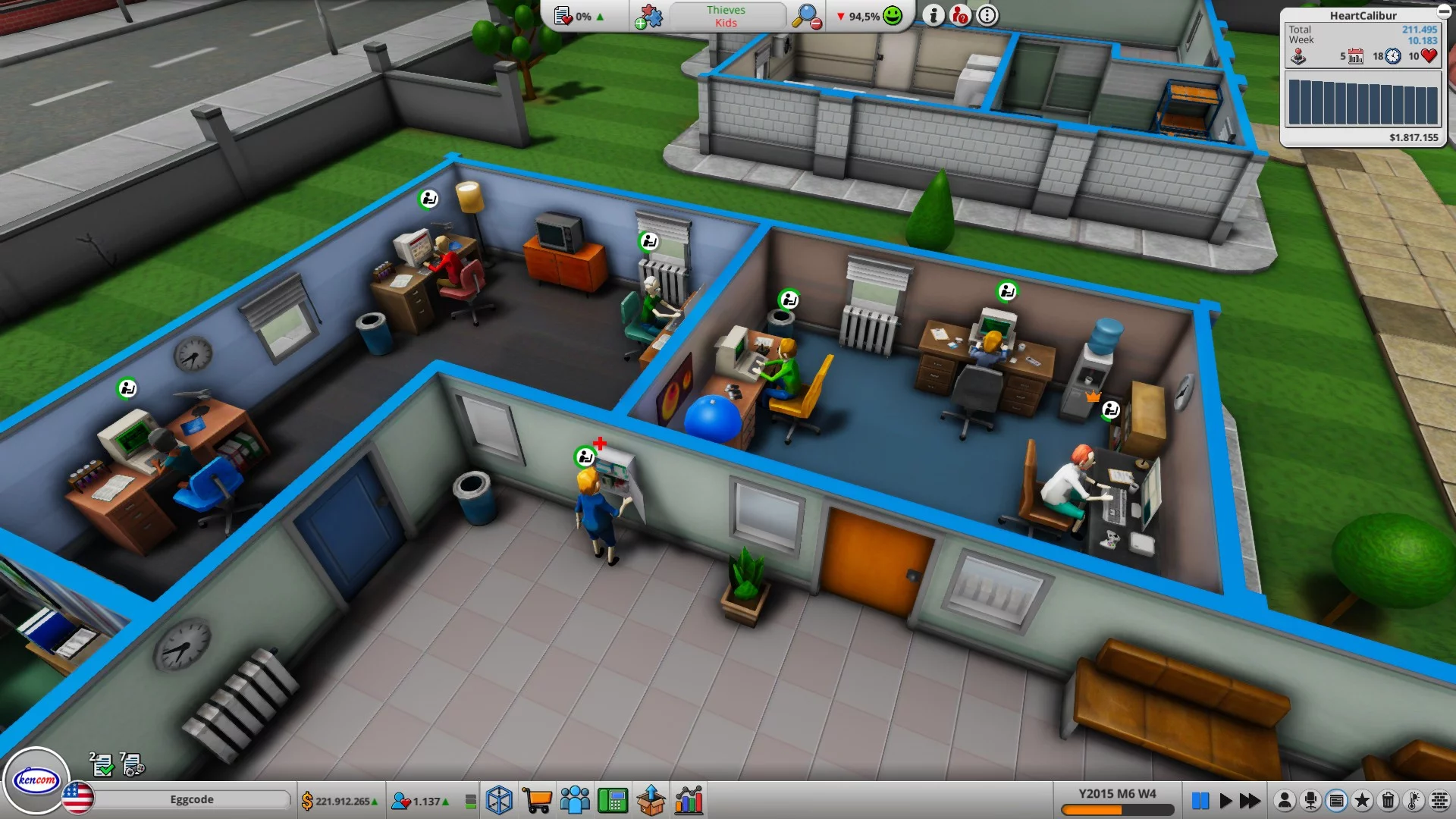 Помещения игровой студии в Mad Games Tycoon 2