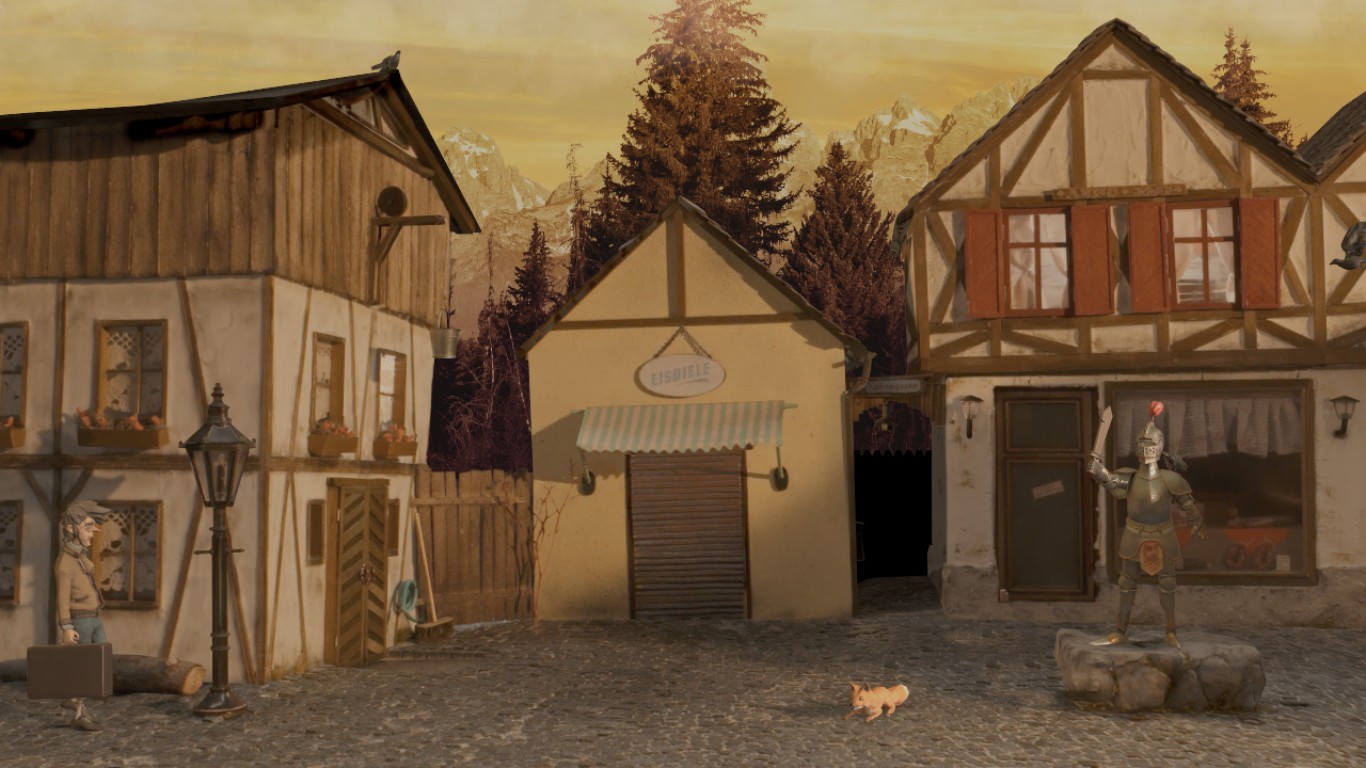 Игровой процесс Trüberbrook: исследование площади немецкой деревни