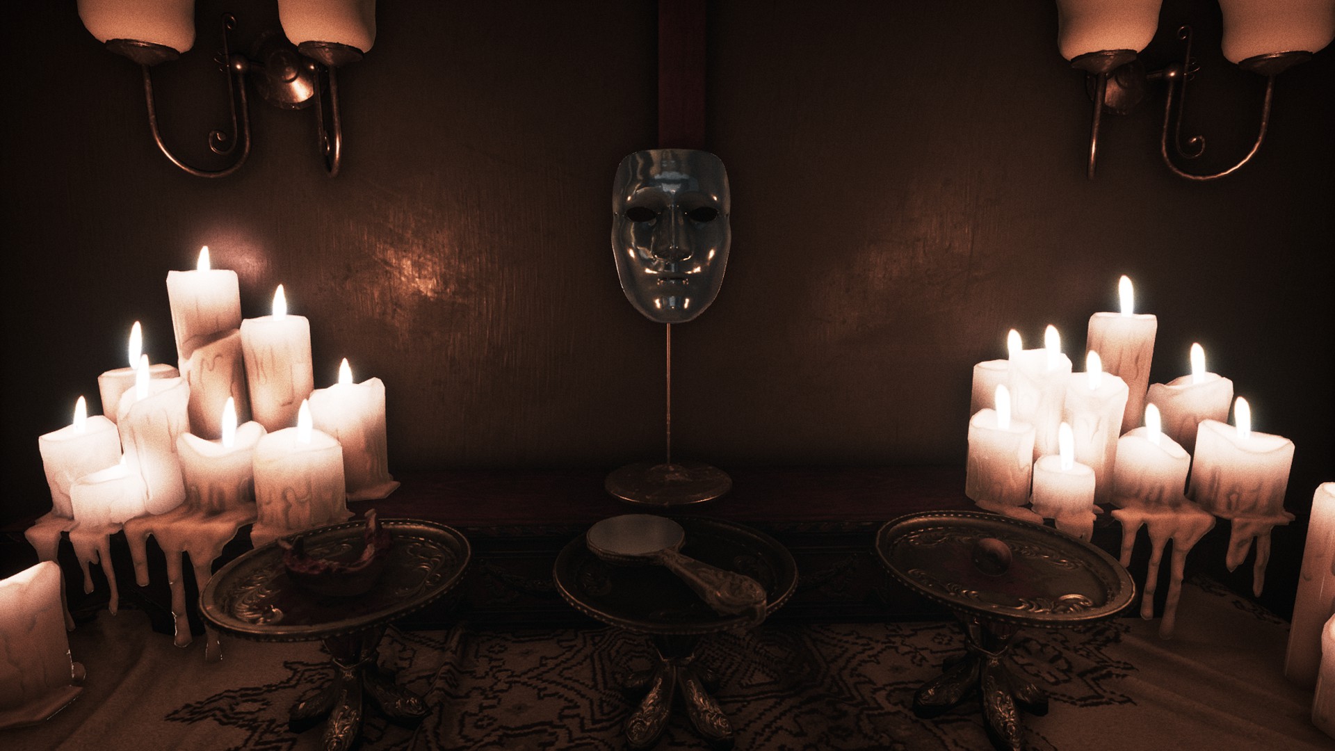 Игровой процесс Visage: исследование комнаты с зеркалом и свечами