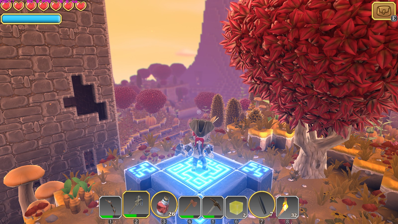Геймплей Portal Knights — персонаж исследует фантастический остров