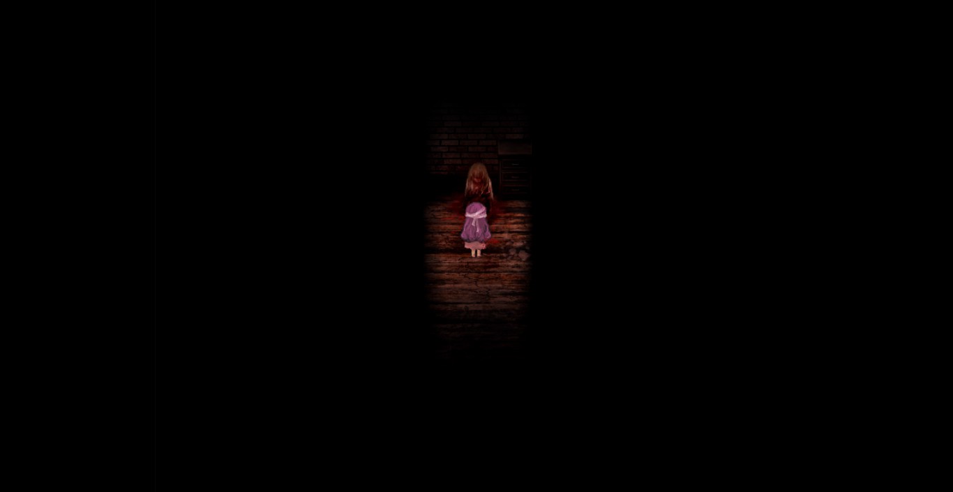 Игровой процесс The Witch’s House MV: Виола в тёмном коридоре