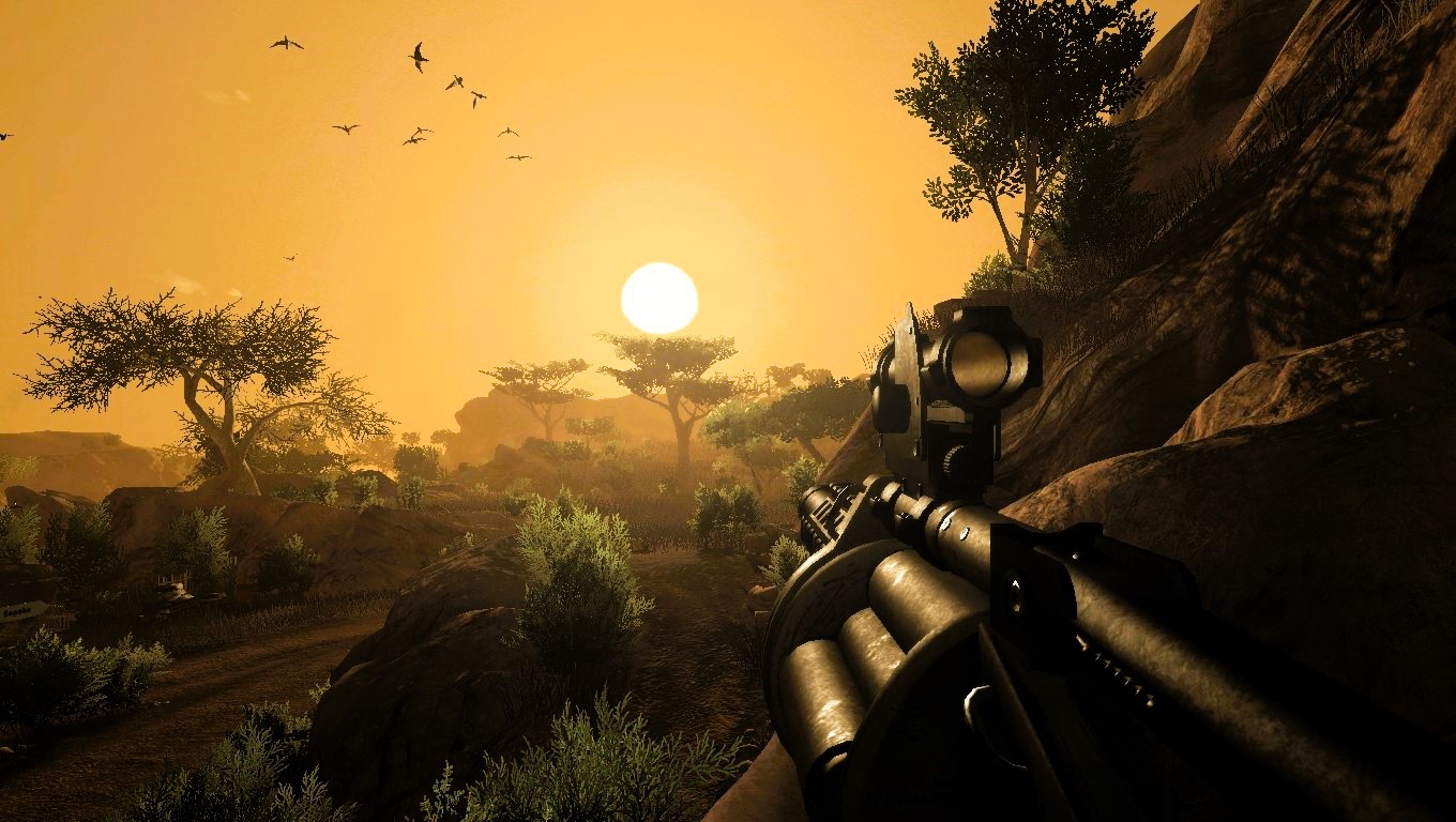 Исследование африканской саванны с оружием в Far Cry 2