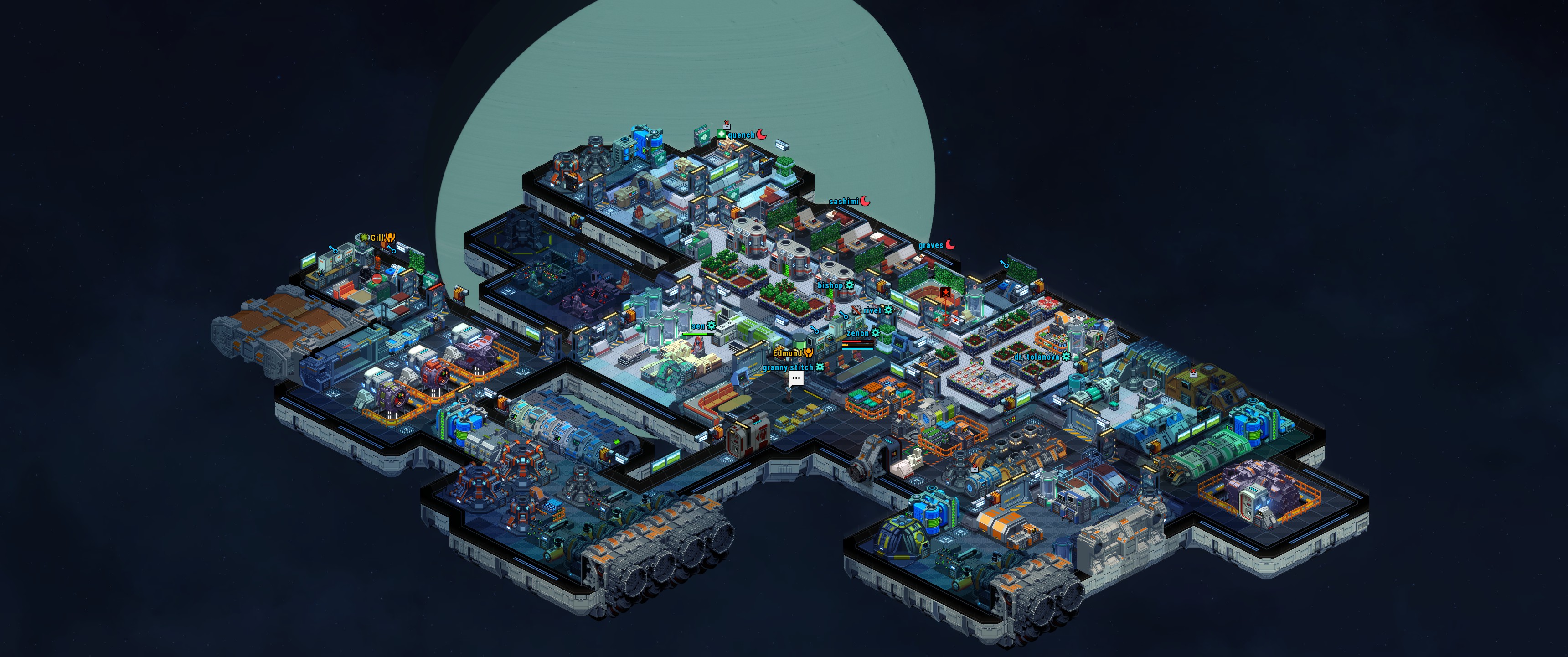 Игровой процесс Space Haven: жилые и производственные отсеки космического корабля