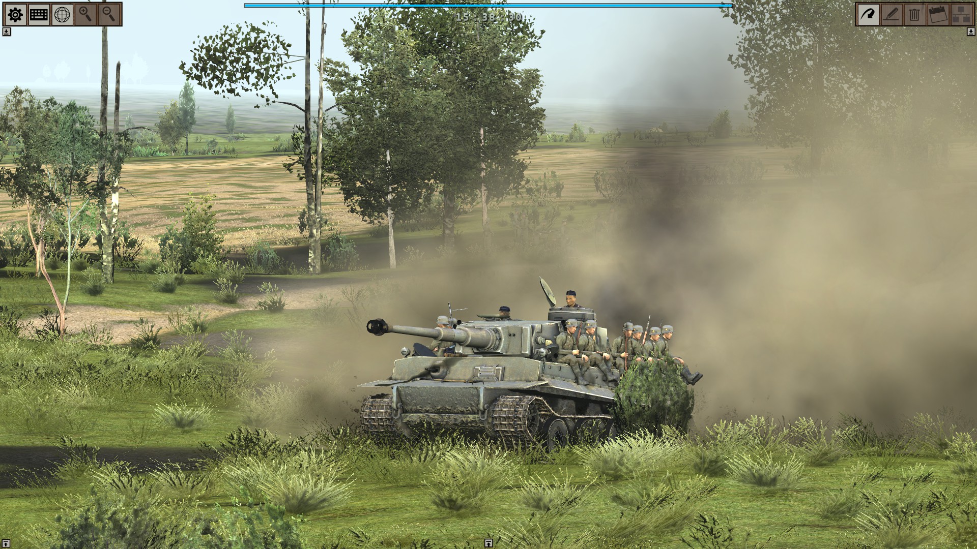 Graviteam Tactics: Operation Star — немецкий танк и пехота на поле боя