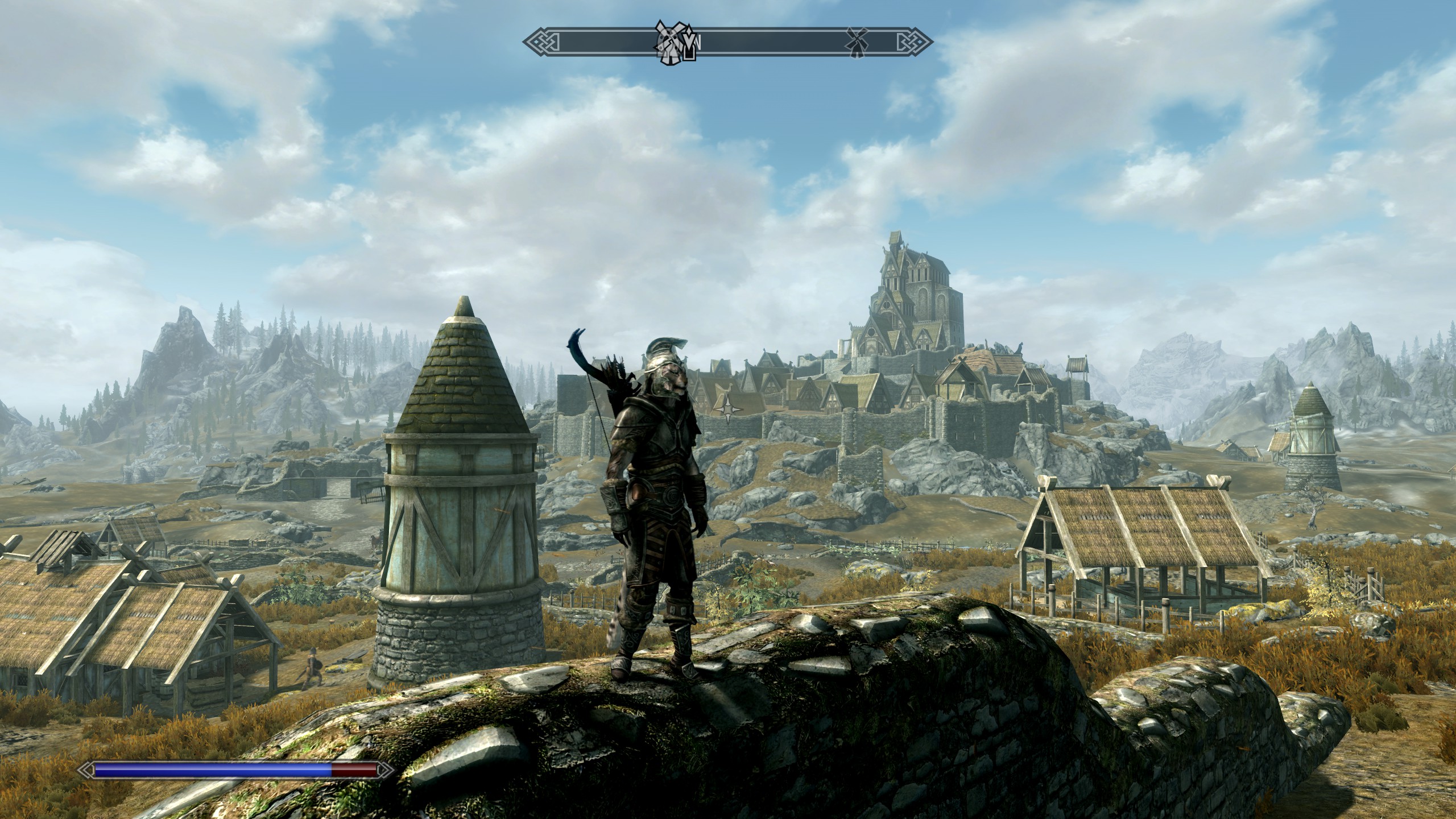 Геймплей The Elder Scrolls V: Skyrim: герой над равнинами Вайтрана