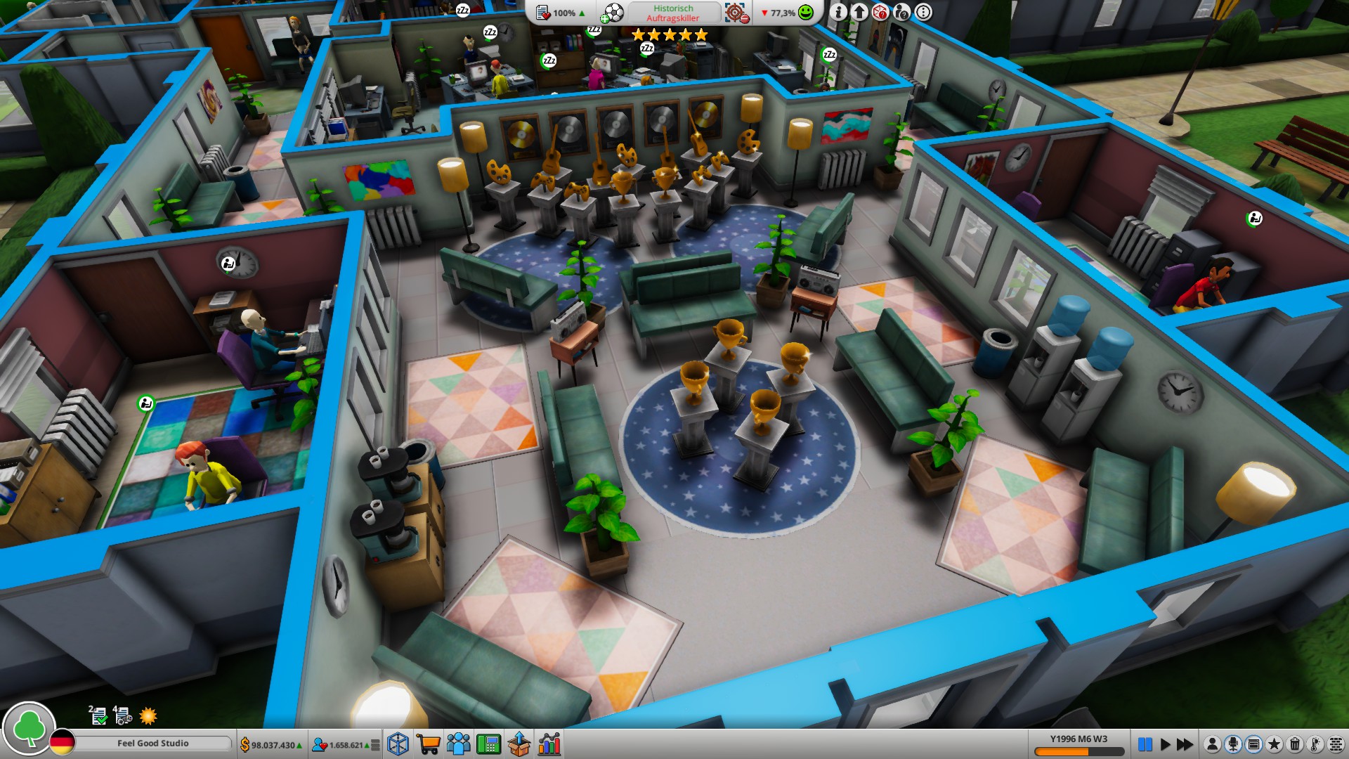 Офис и сотрудники в Mad Games Tycoon 2