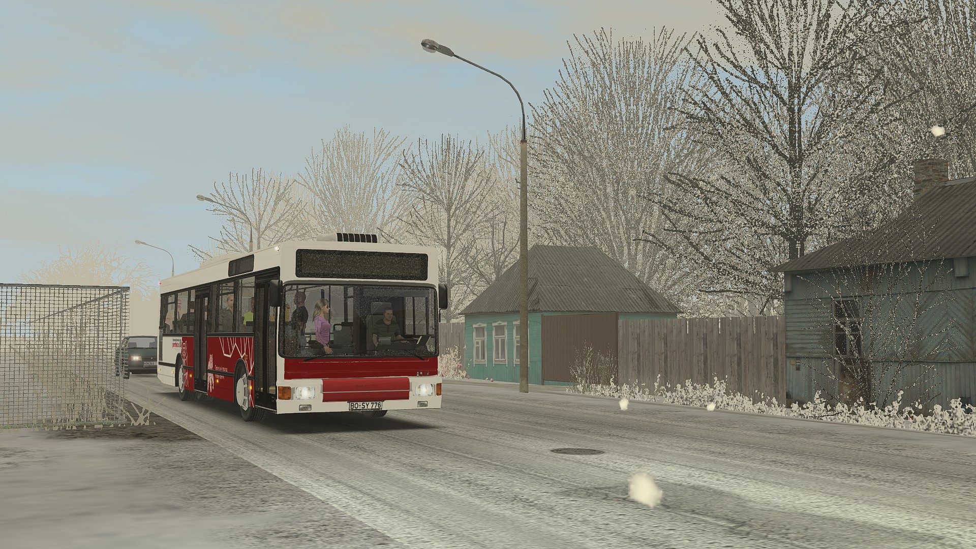 OMSI 2 — автобус на заснеженной городской улице