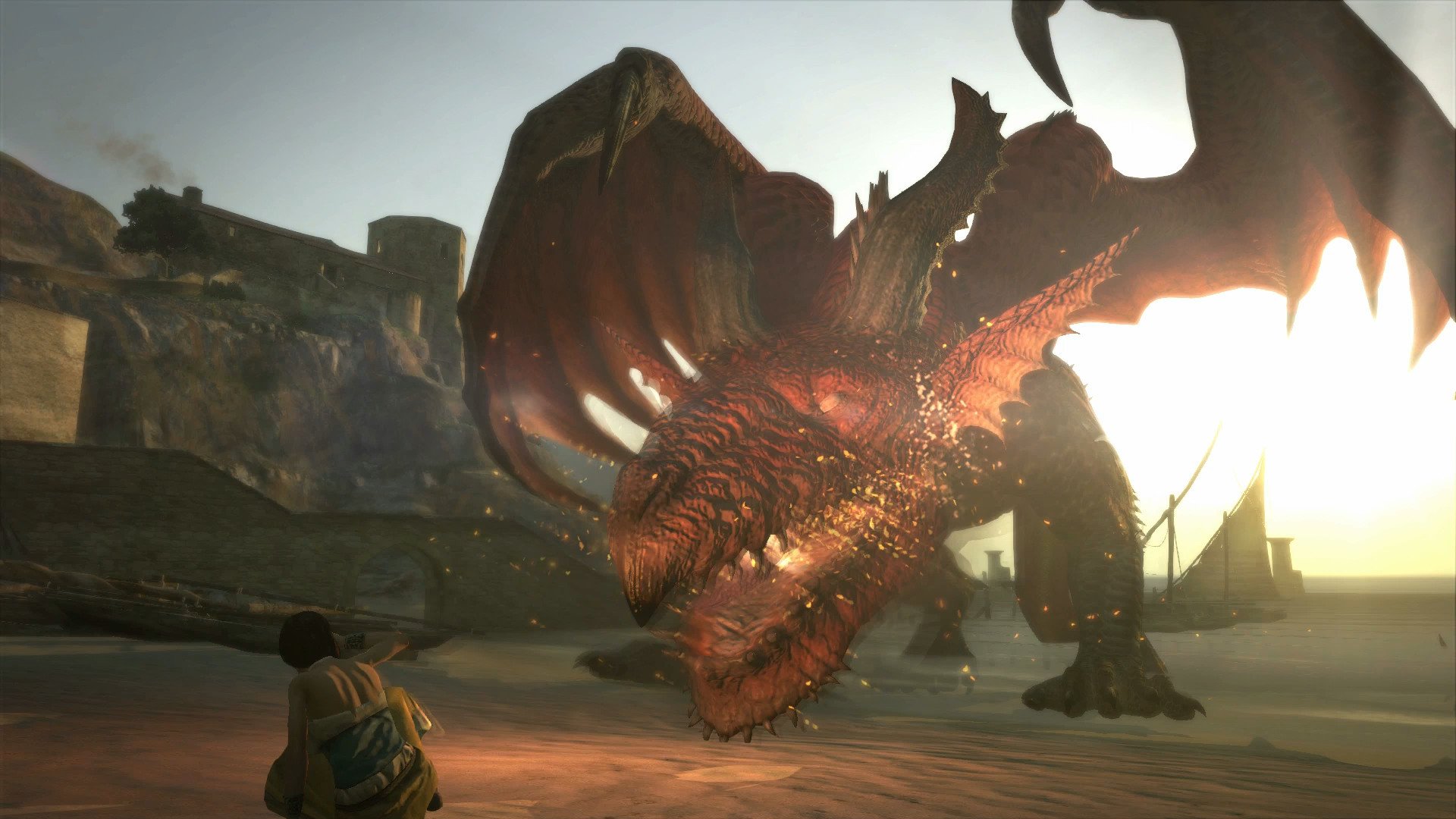 Отряд с фонарями исследует тёмные руины в Dragon’s Dogma: Dark Arisen
