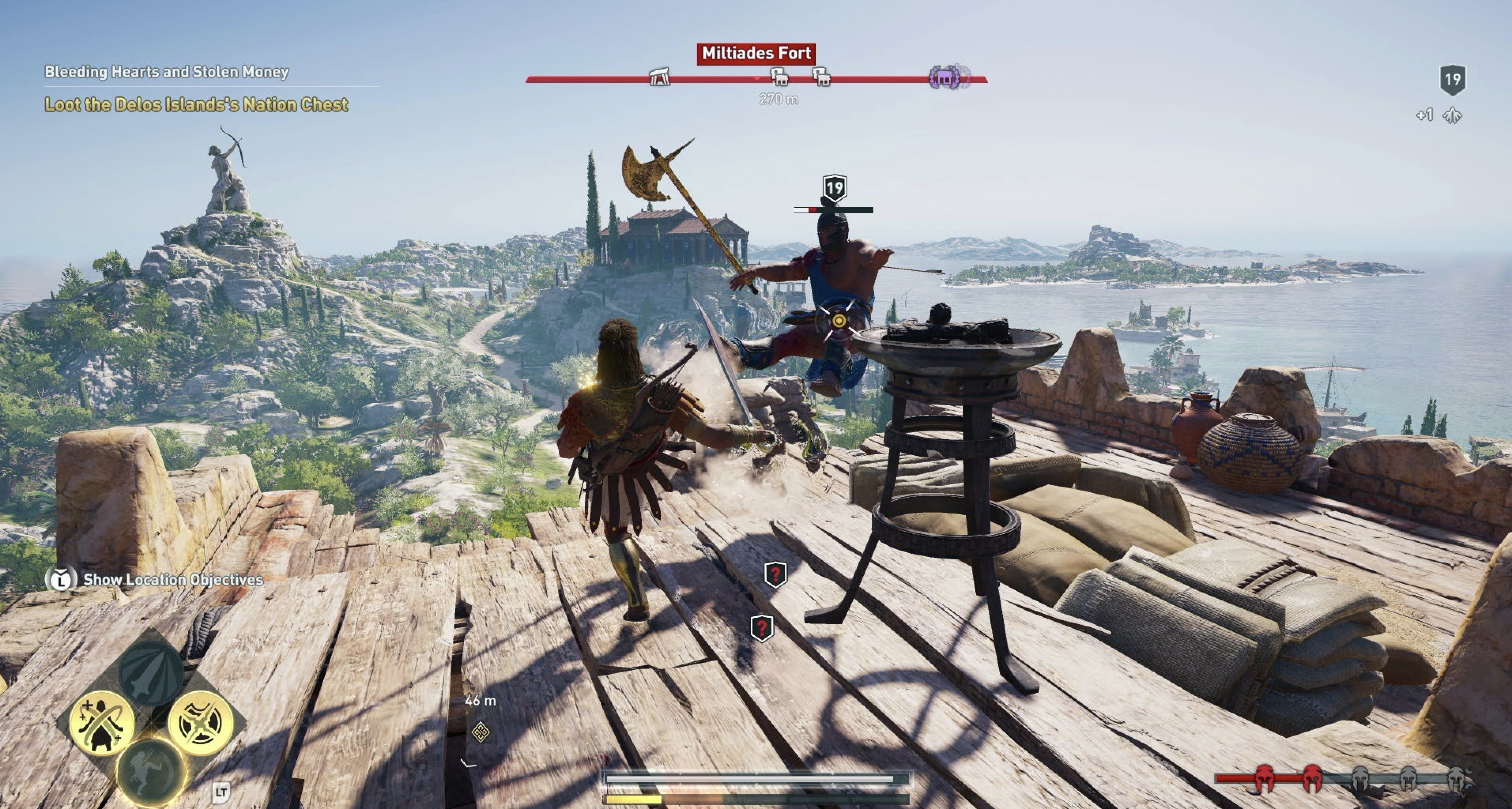 Assassin's Creed Odyssey — бой на территории крепости