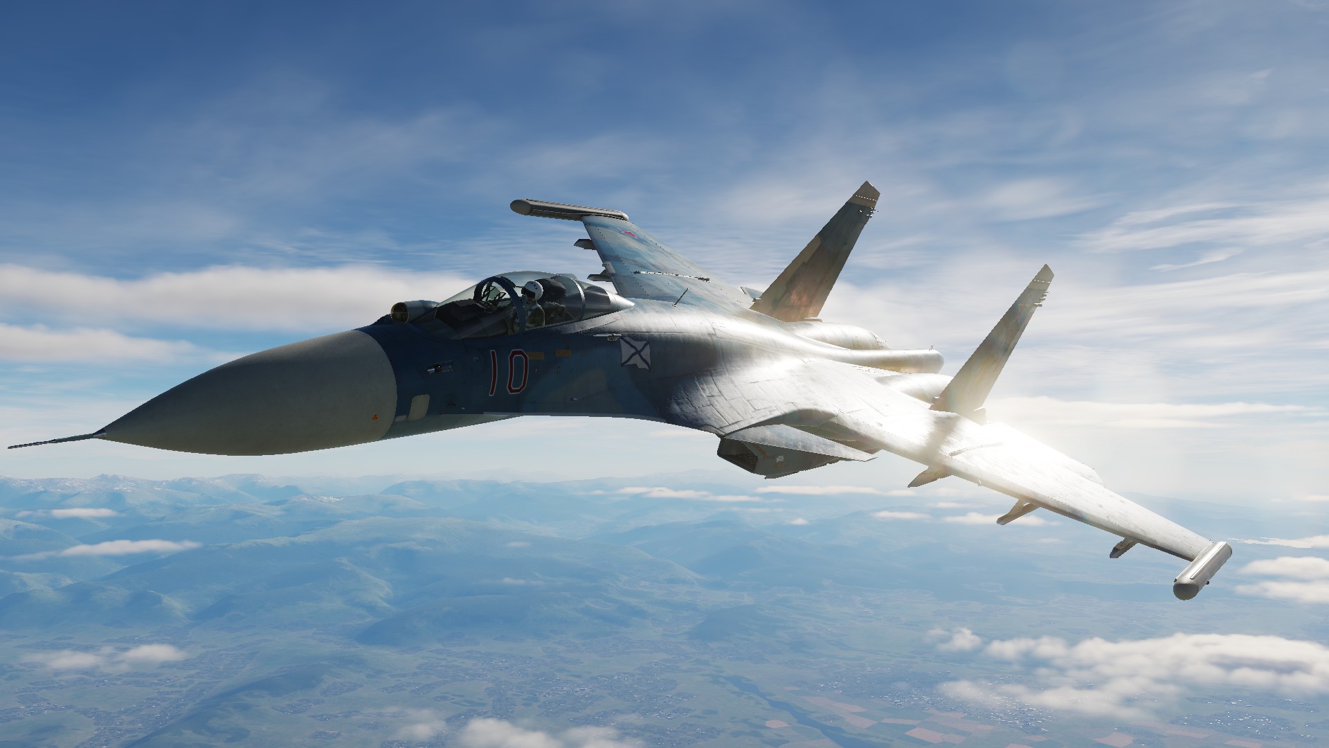 Игровой процесс DCS World: истребитель в полёте