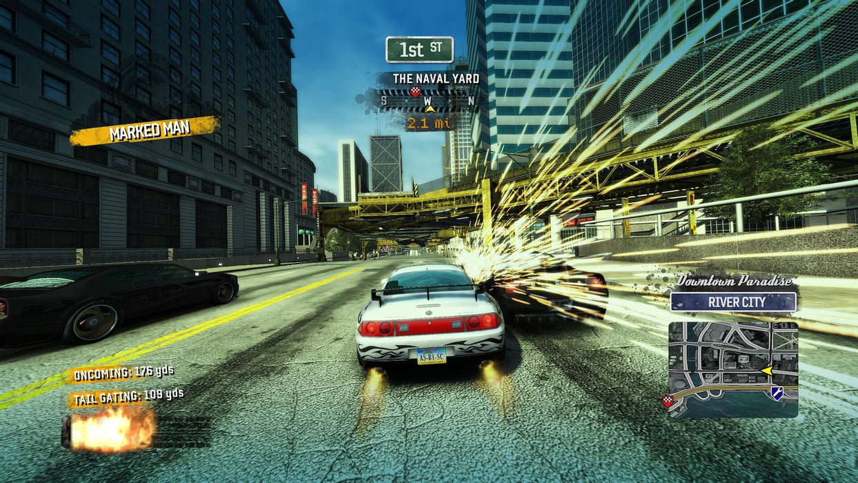 Геймплей Burnout Paradise Remastered — скоростная автомобильная гонка по городу
