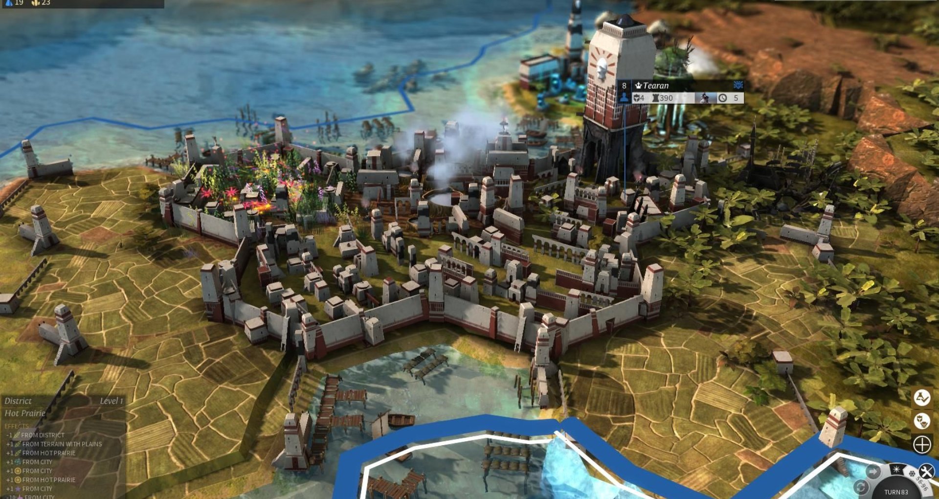 Город и окружающие земли в Endless Legend