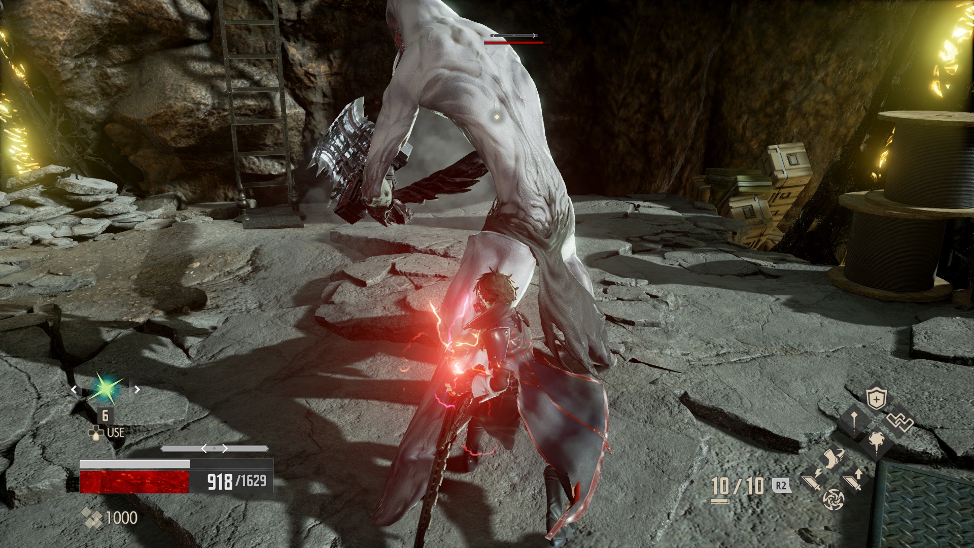 Сражение с крупным противником в подземелье Code Vein