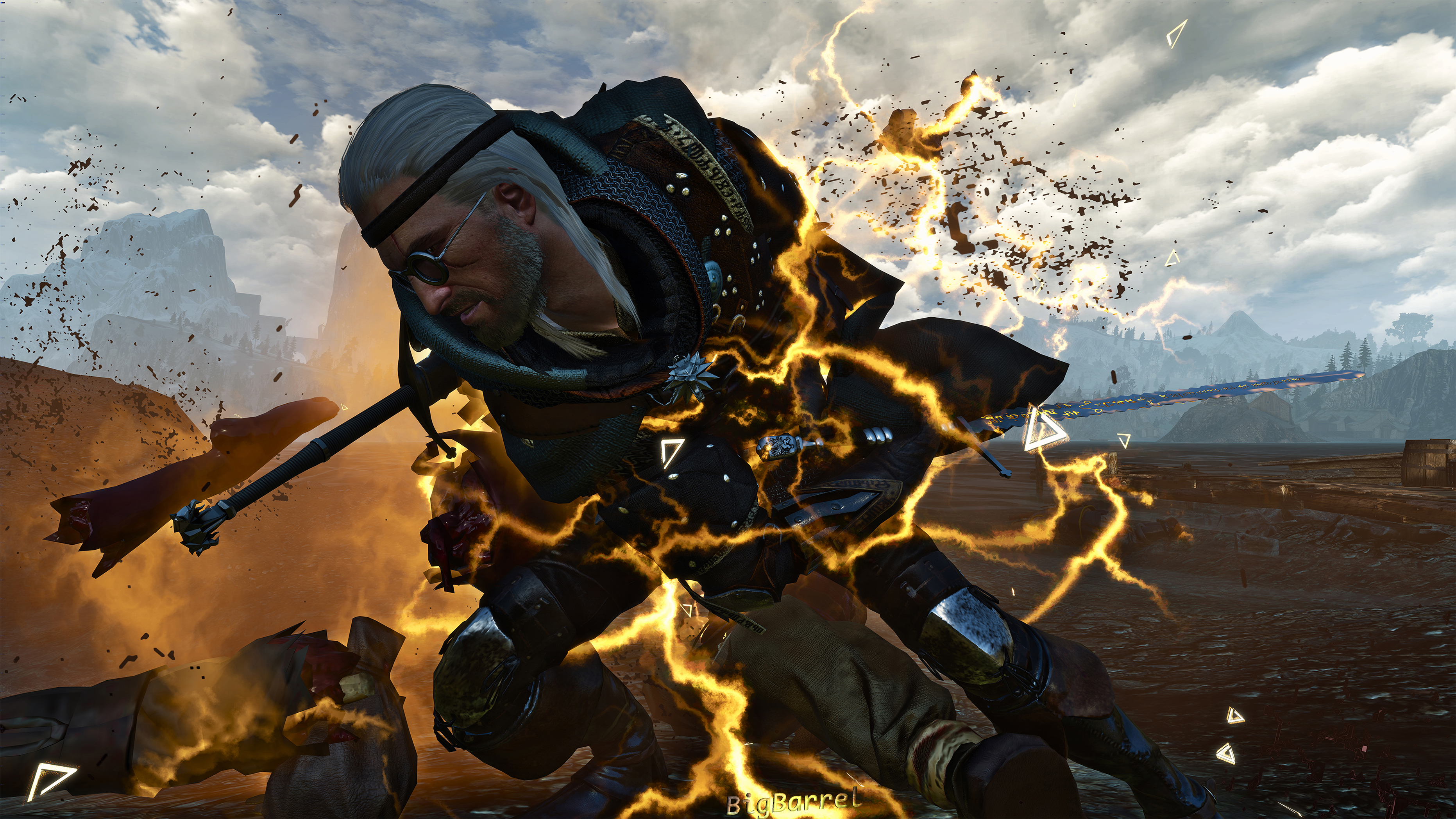 Геймплей The Witcher 3: Wild Hunt: Геральт во время сражения