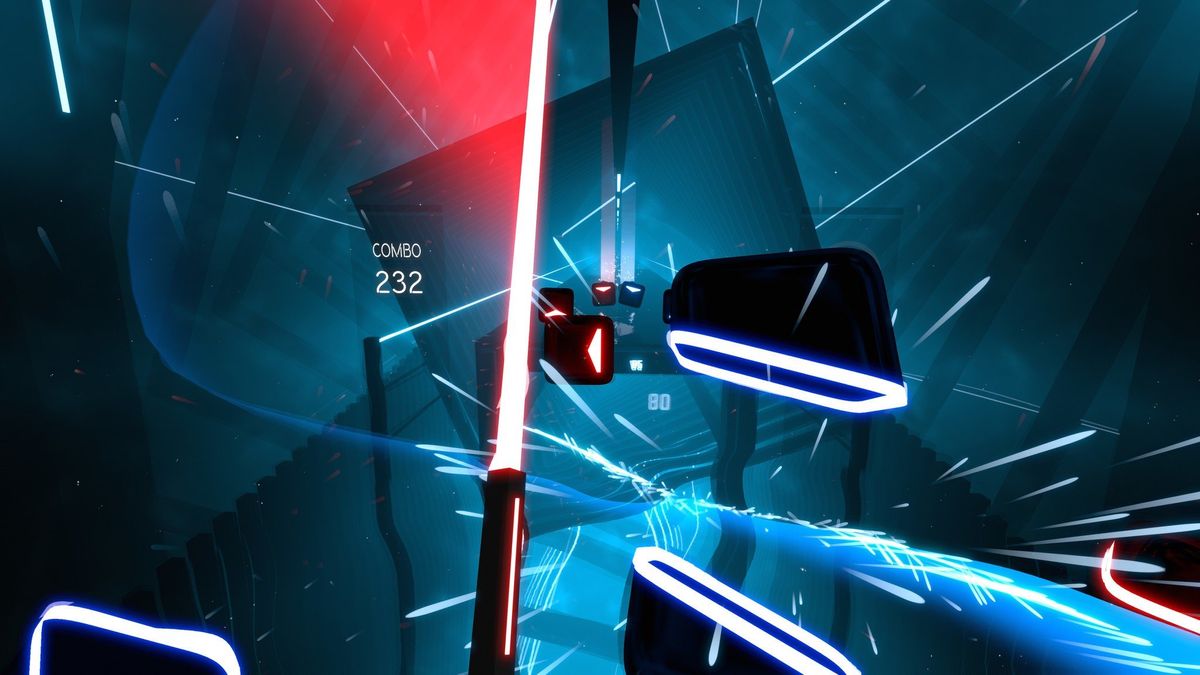 Разрубание музыкальных блоков в Beat Saber
