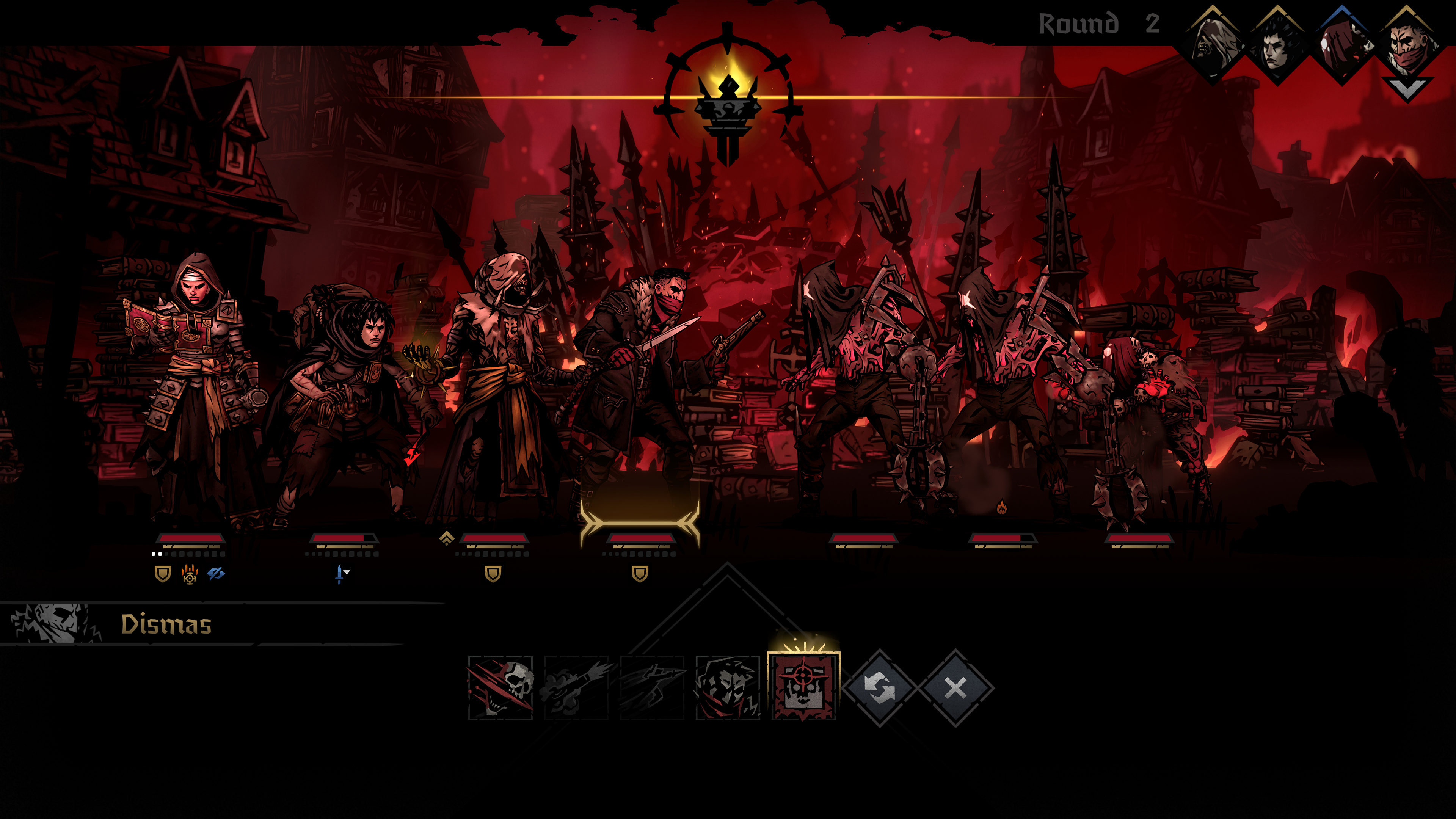 Пошаговое сражение в Darkest Dungeon II